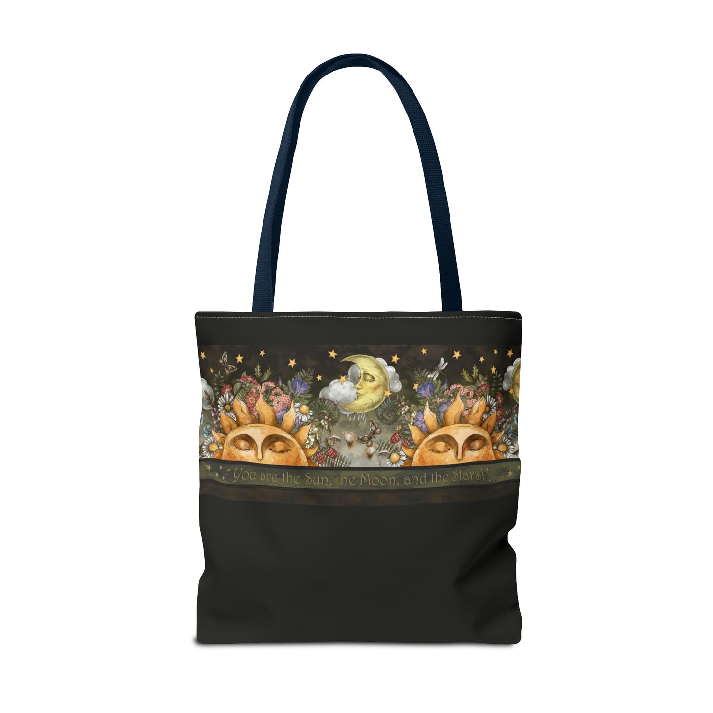 Tote Bag:  large-18x18;  "The Sun, The Moon, and the Stars" [Border]