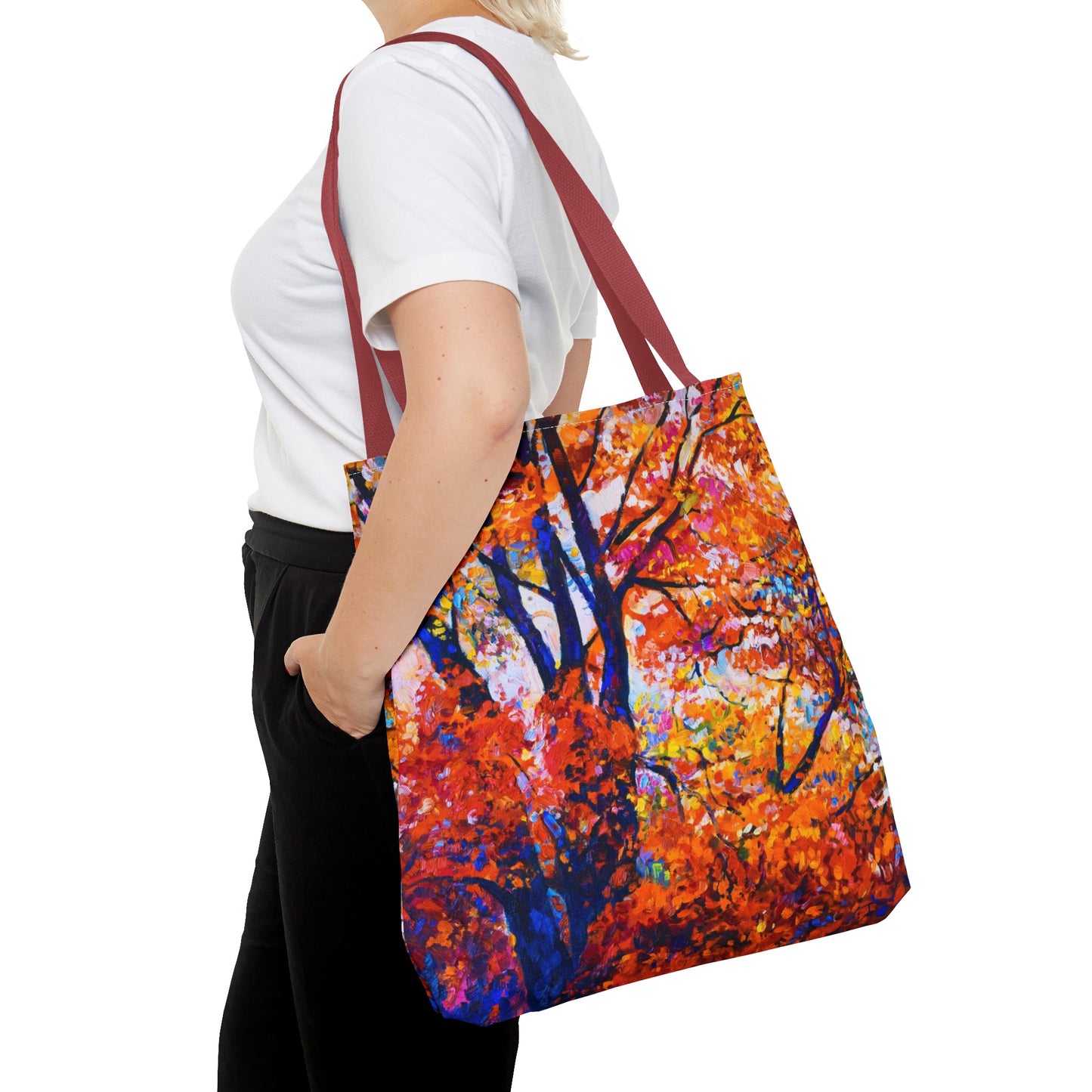 Tote Bag: Large-18x18; Year Of Art [Fall Trees-Full Panel]