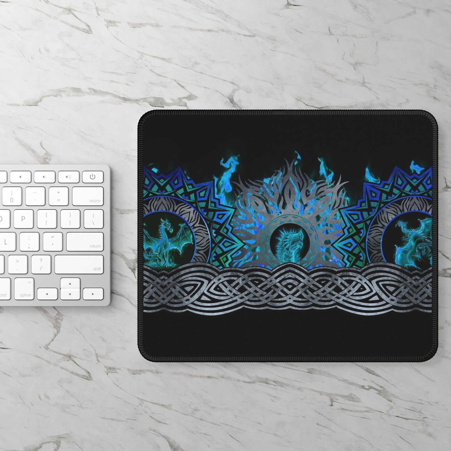 Mouse Pad-Gaming;  9x7 - "Dragonsi" [Blue Fury Panel]
