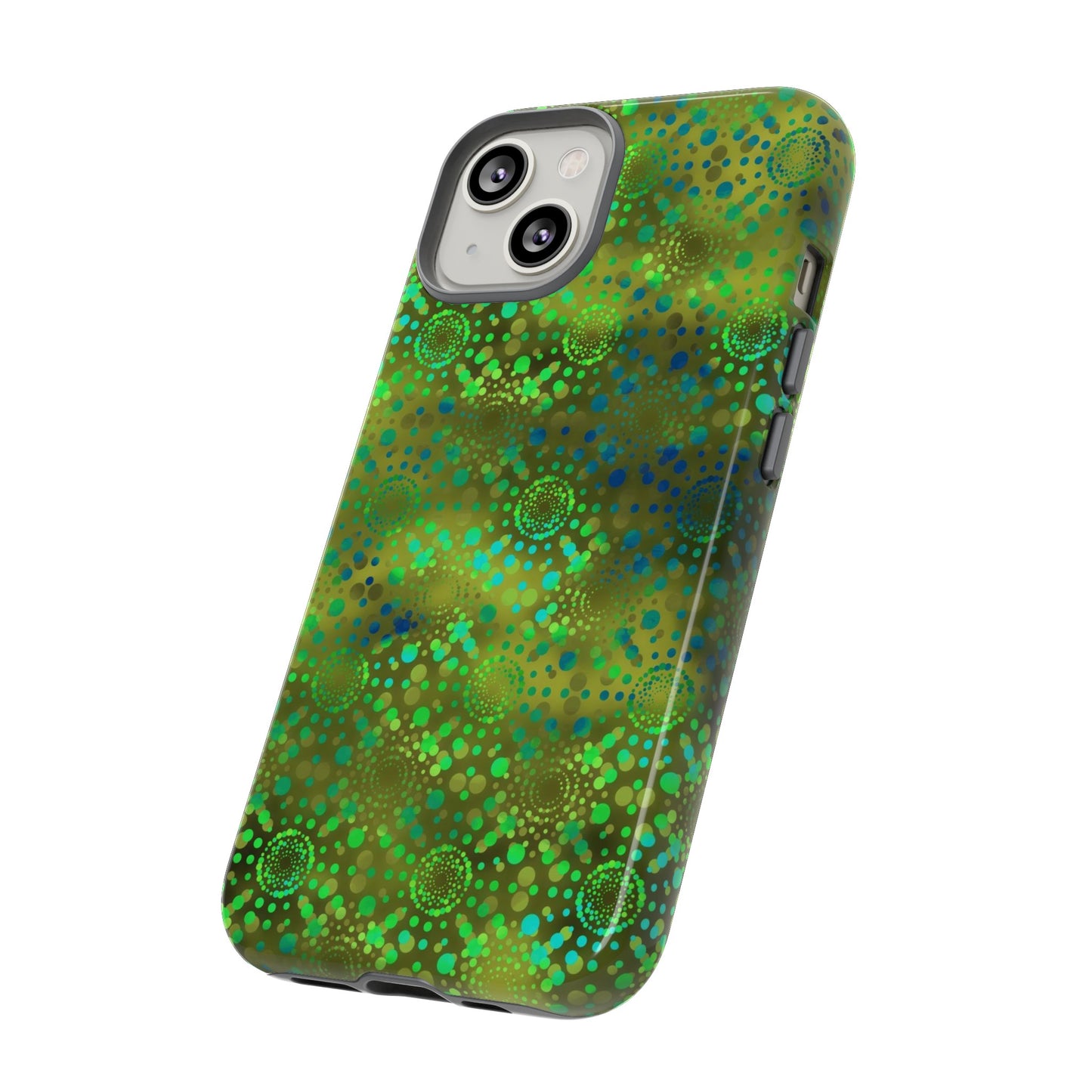 Apple I-Phone 14 (Series)-Tough Case-Phone Case: Dreamscapes [Green Kaleidoscopes]