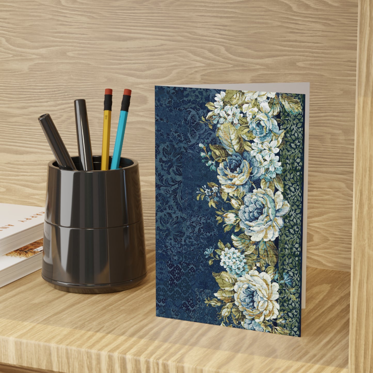 Greeting Cards:  Carpet Bag [Floral Border]