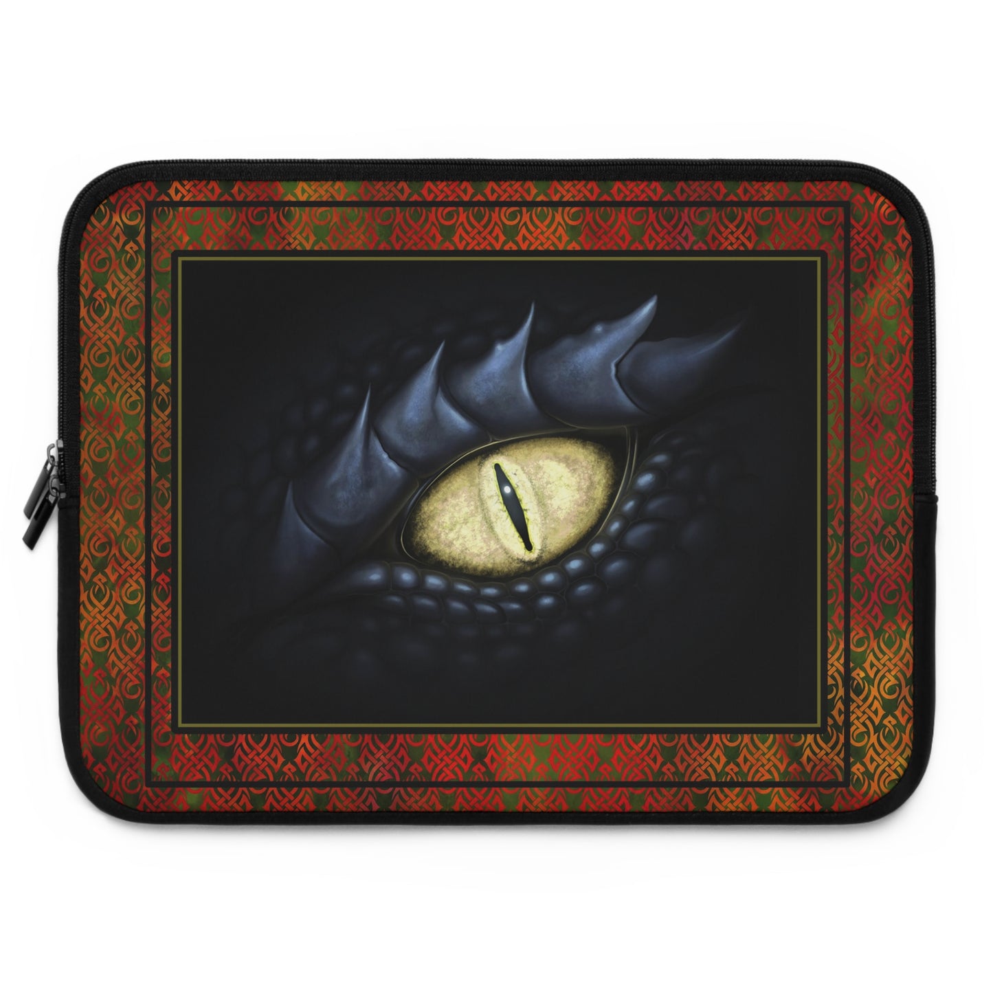 Laptop Sleeve:  "Dragons" [Fire Red; Black Eye];  13", 15", 17" - From "In the Beginning Fabrics".