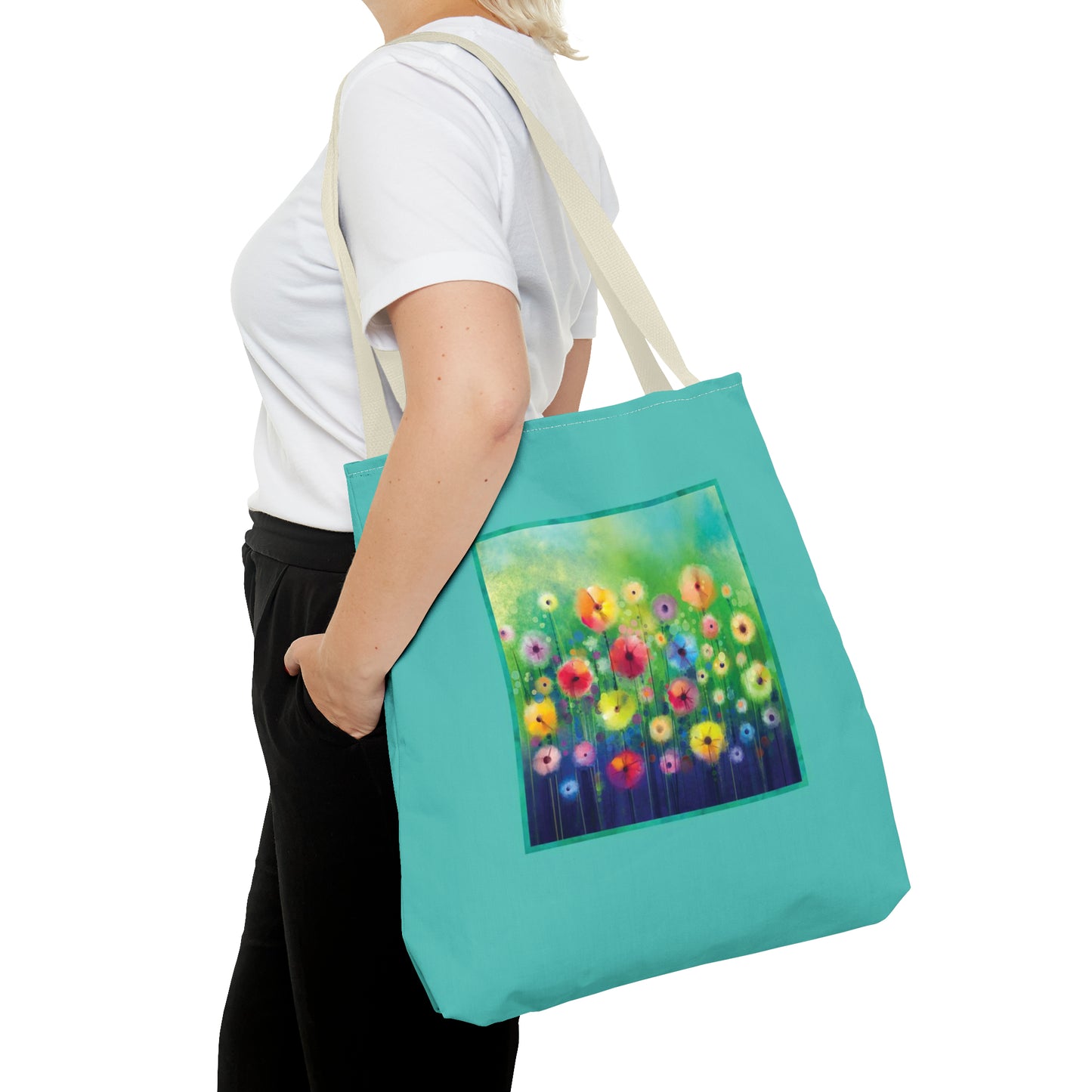 Tote Bag:  large-18x18;  "Year of Art" [Flowers in Field-SM]