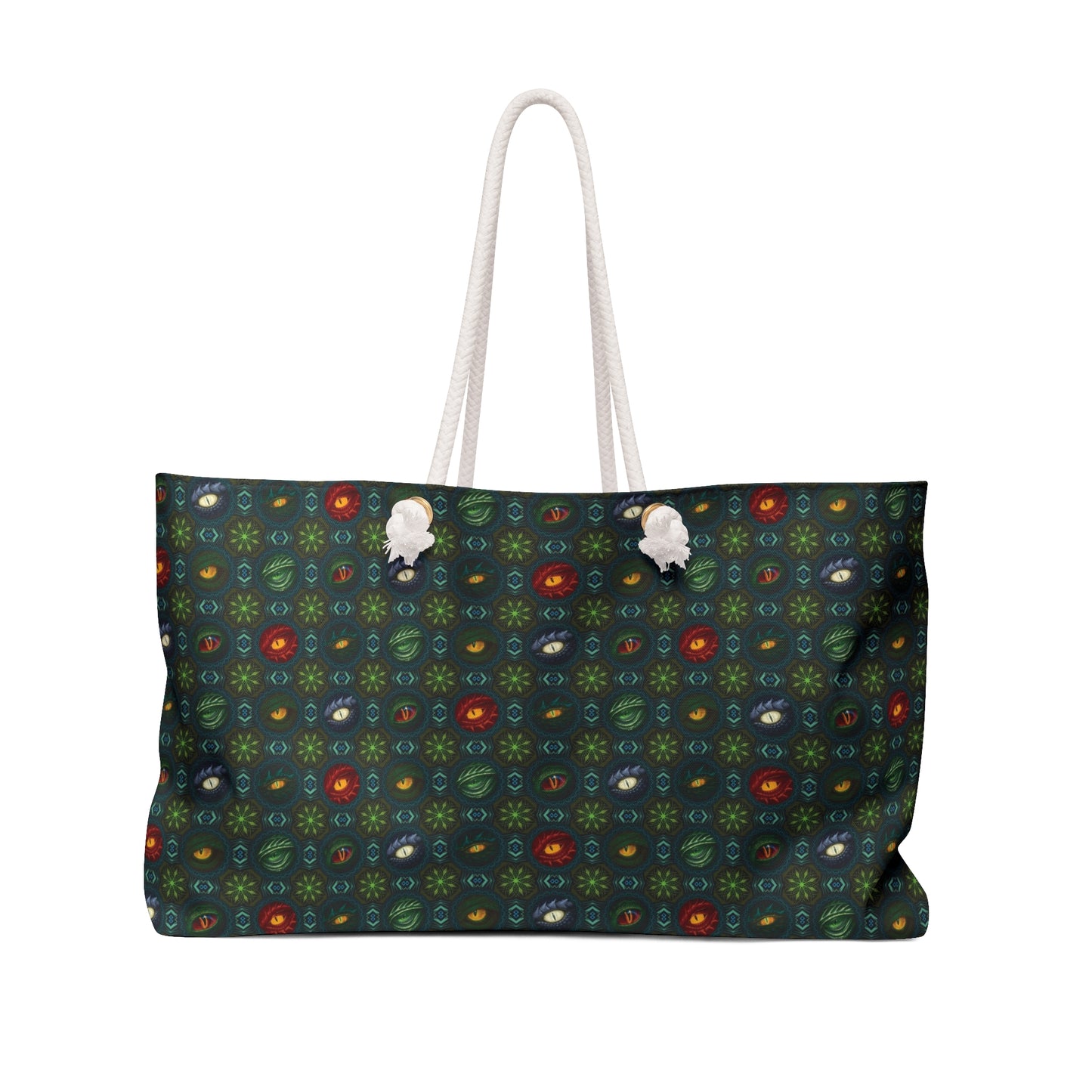 Weekender Tote Bag (Large):  Emerald Dragons [Dragon Eyes]
