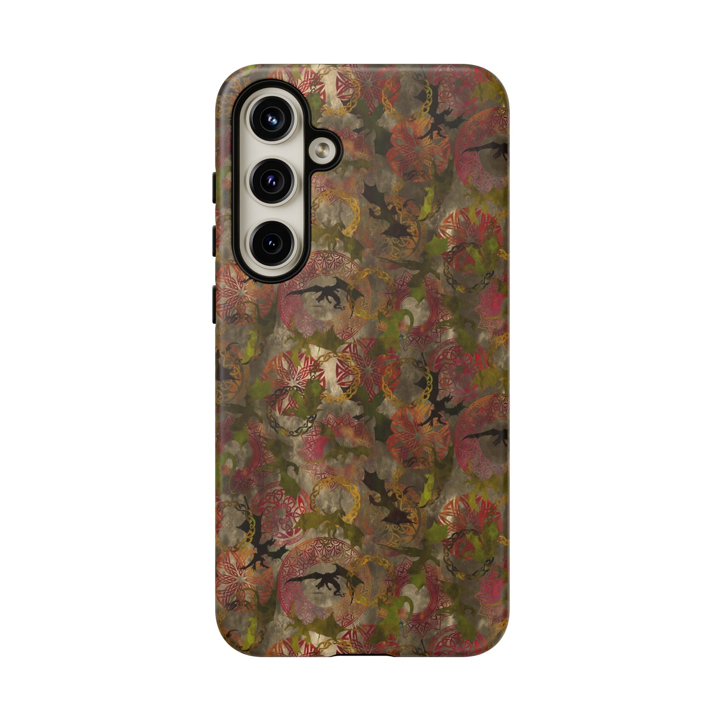 Samsung Galaxy Series Tough Case-Phone Case: Dragons [Light Green Panel]