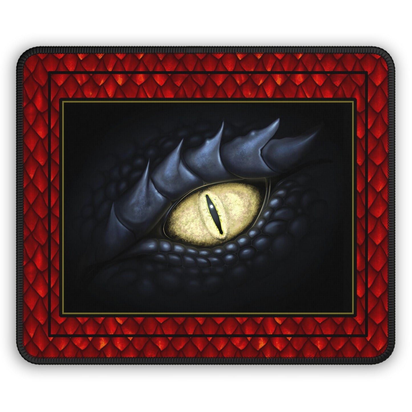 Mouse Pad-Gaming;  9x7 - "Dragons" [Red Scales-Black Eye]