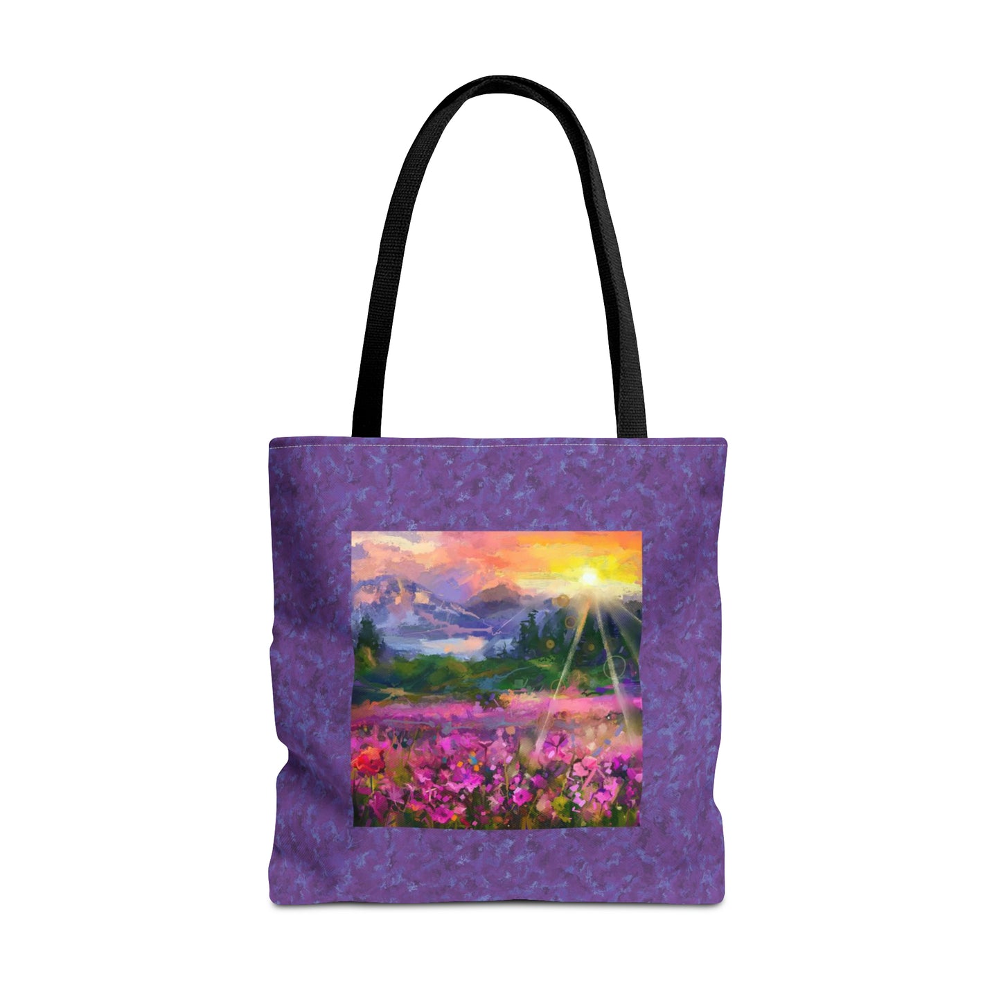 Tote Bag:  large-18x18;  "Year of Art" [Flowers on Mountain]