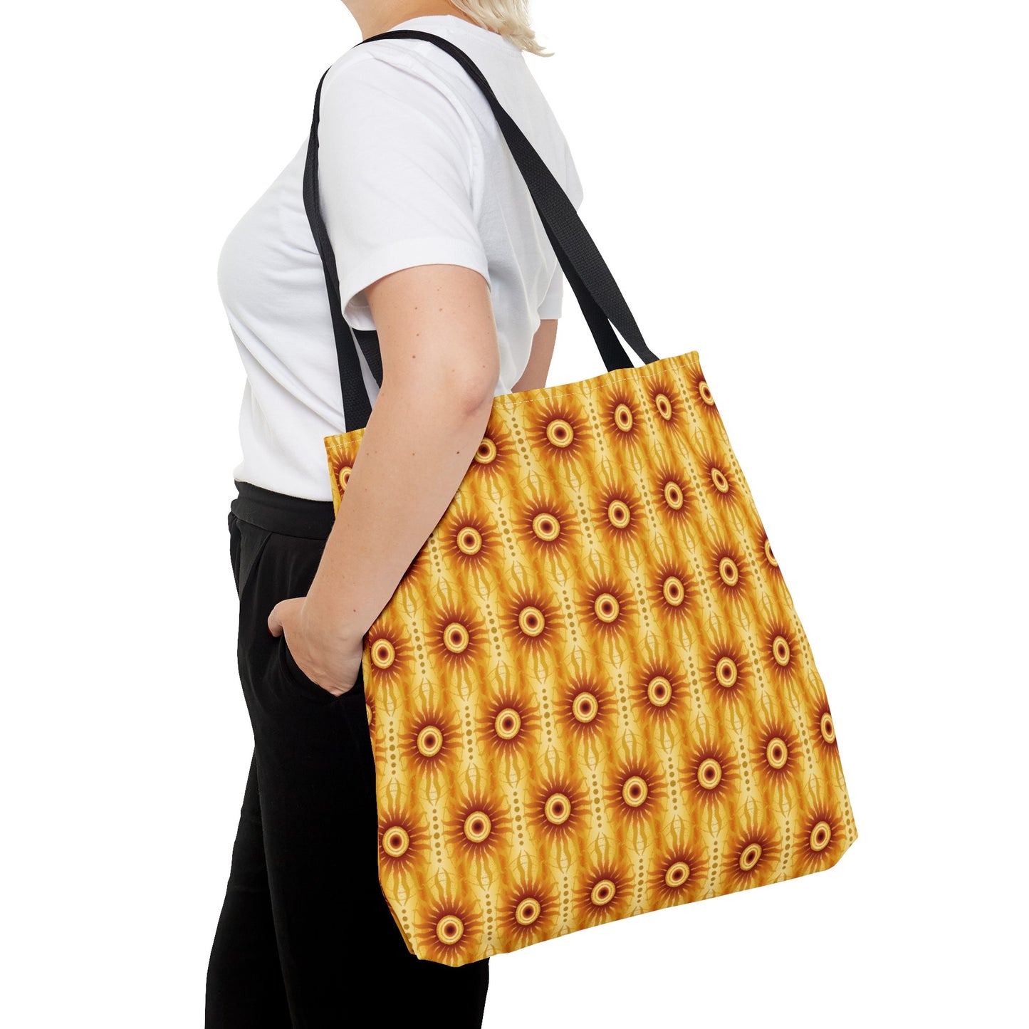 Tote Bag: Large:  ($24.23) Celestial [Crimson/Yellow-Sunbursts]