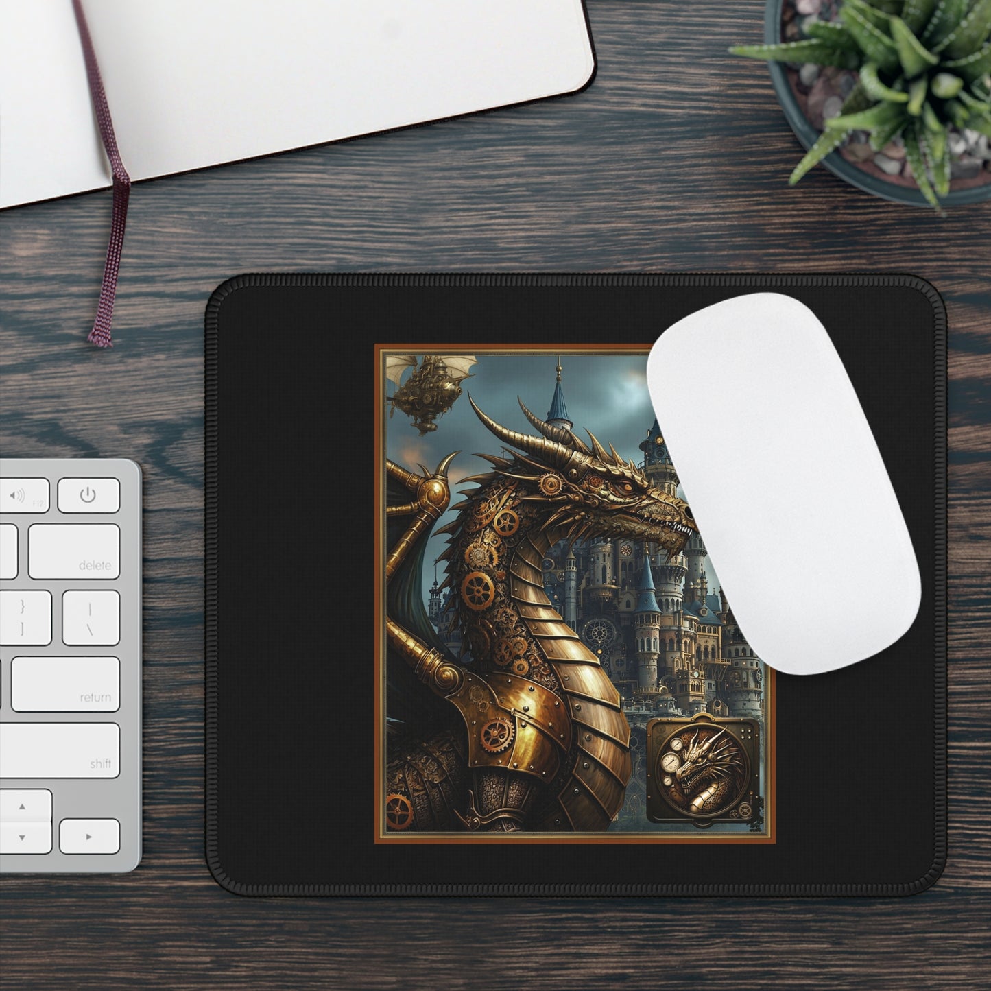 Mouse Pad-Gaming;  9x7:  Steampunk Dragon [Dagon/Panel]