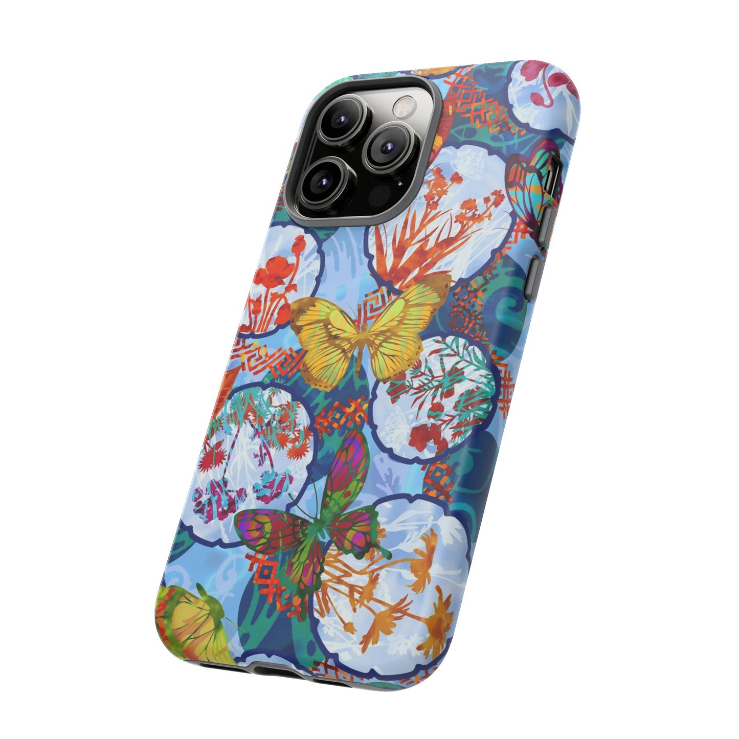 Apple I-Phone 14 (Series)-Tough Case-Phone Case: Dreamscapes [Light Blue Butterflies]