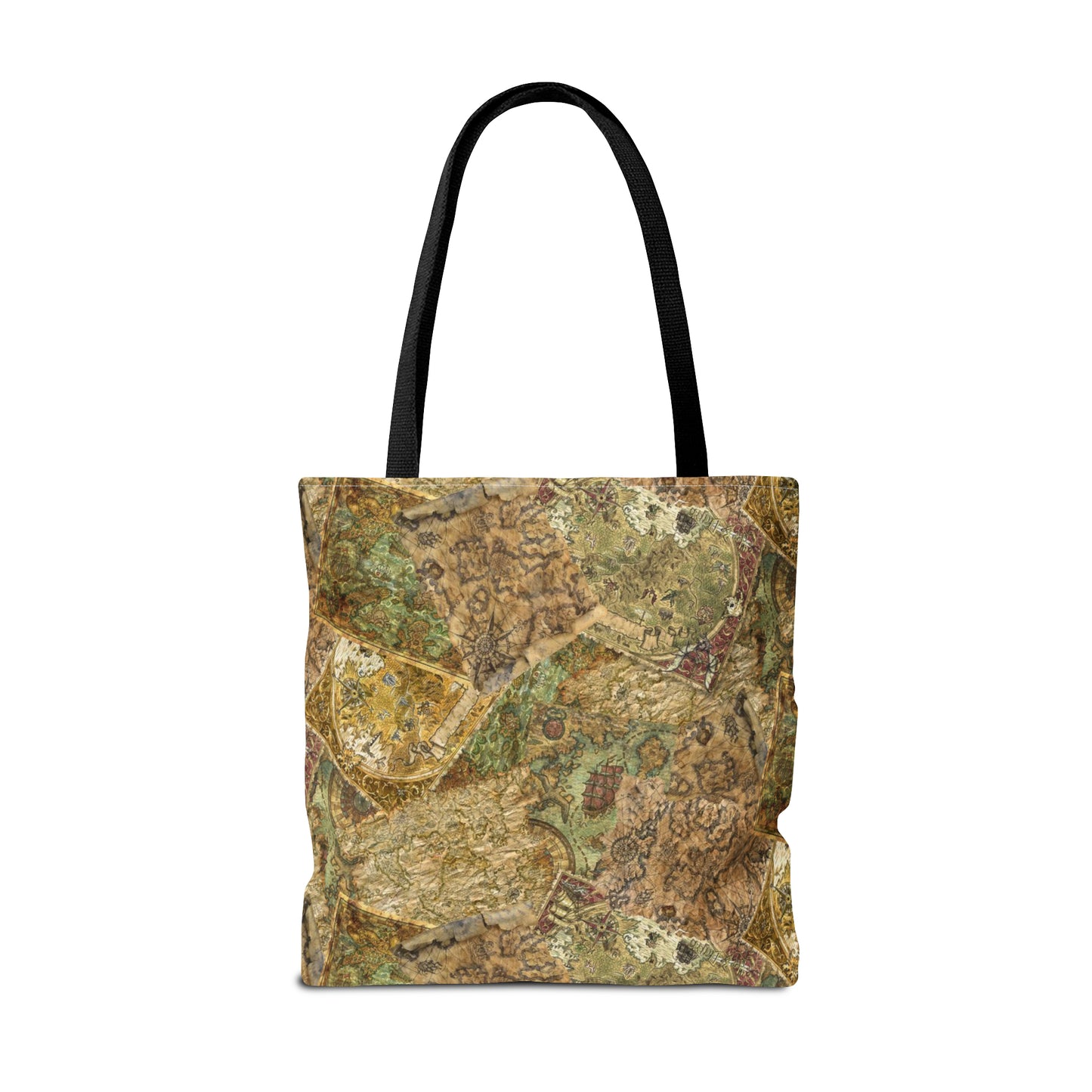 Tote Bag:  large-18x18;  "Legendary Journeys" [Maps-Panel]
