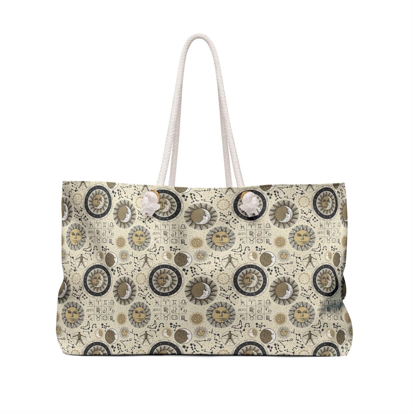Weekender Tote Bag (Large):  The Sun, The Moon, And The Stars [Zodiac Symbols]