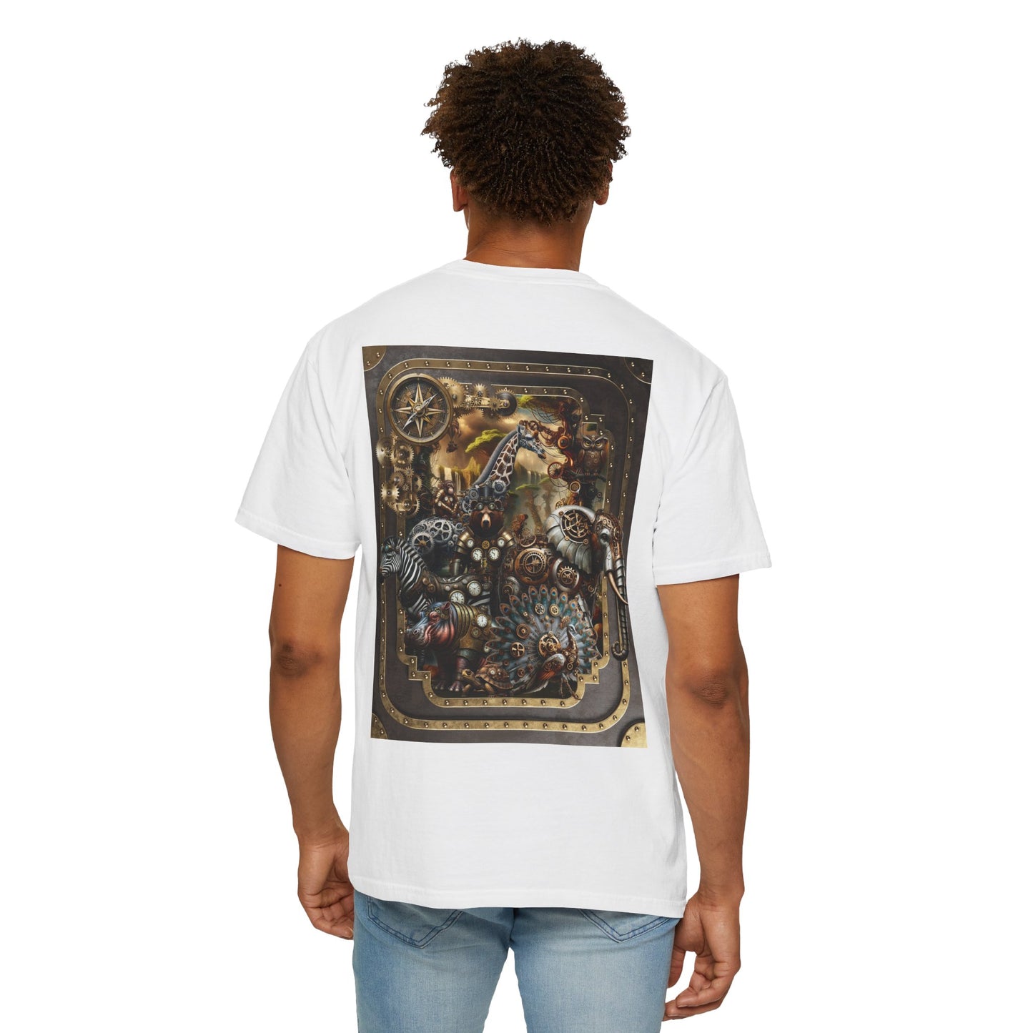 Unisex Heavy Cotton Tee:  "Steampunk Menagerie" [Animals]