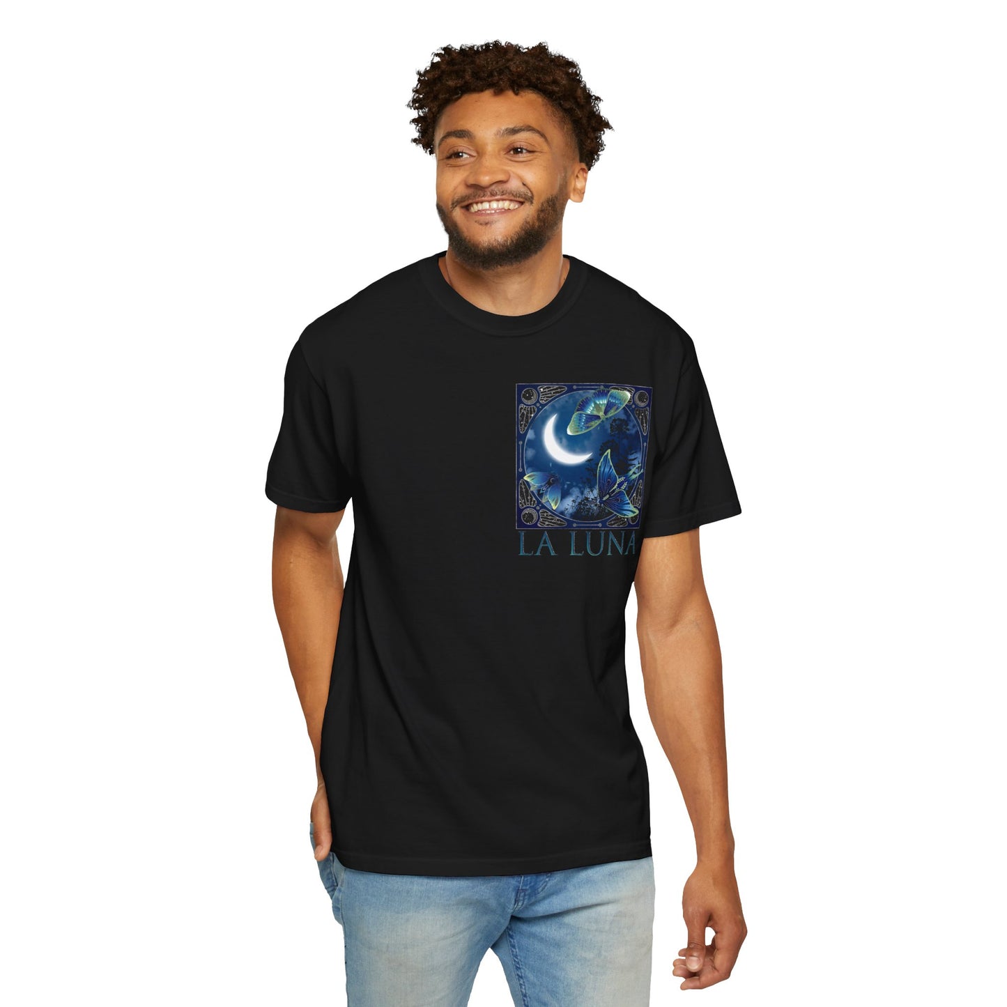 Unisex Heavy Cotton Tee:  "La Luna" [Banner/Panel]