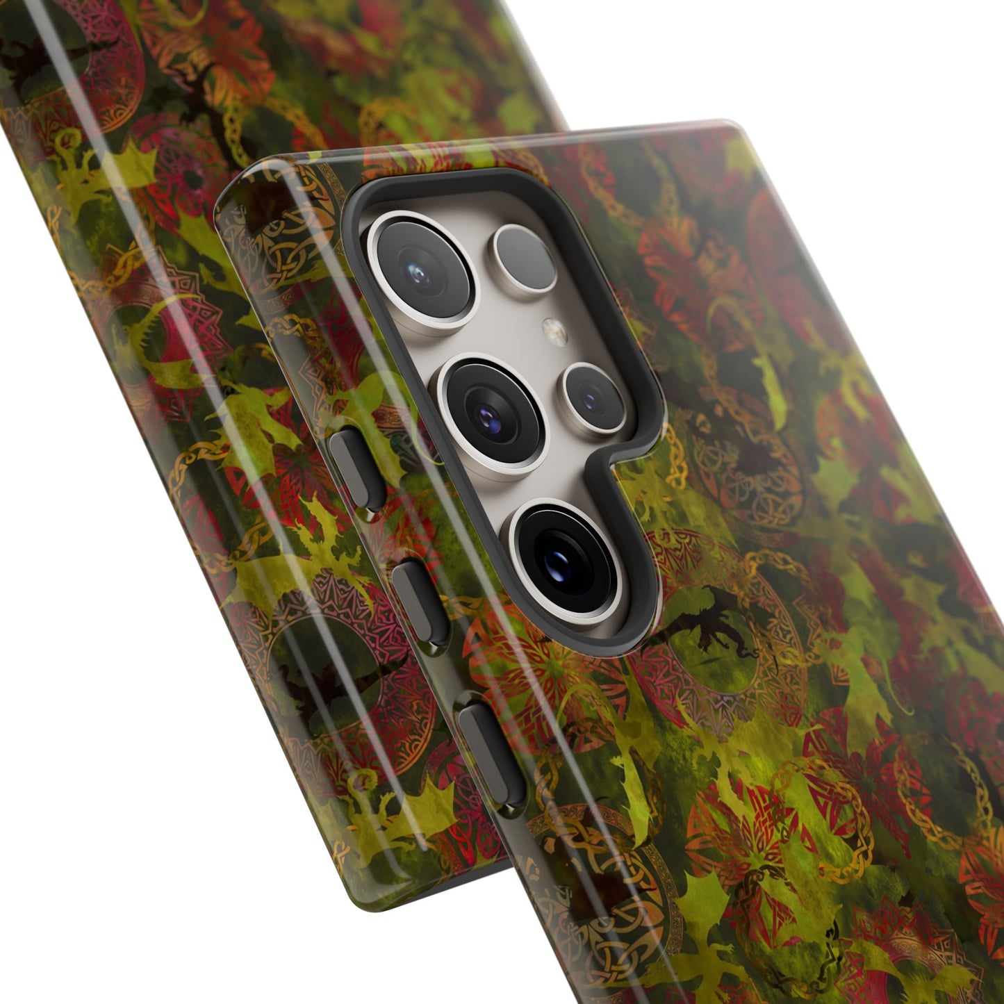 Samsung Galaxy Series Tough Case-Phone Case: Dragons [Green Panel]