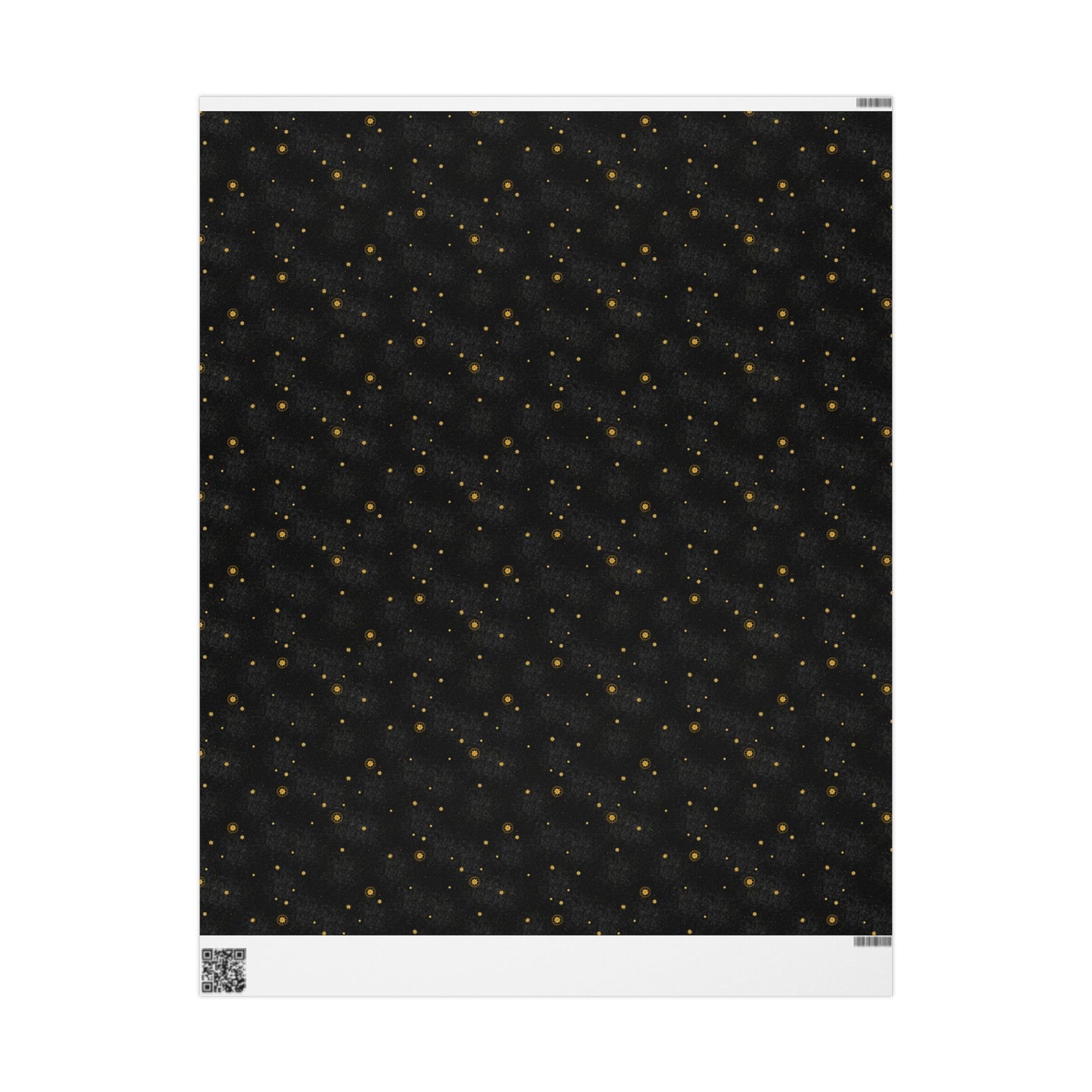 Wrapping Paper:  Celestial [Black Space-Gold Stars]