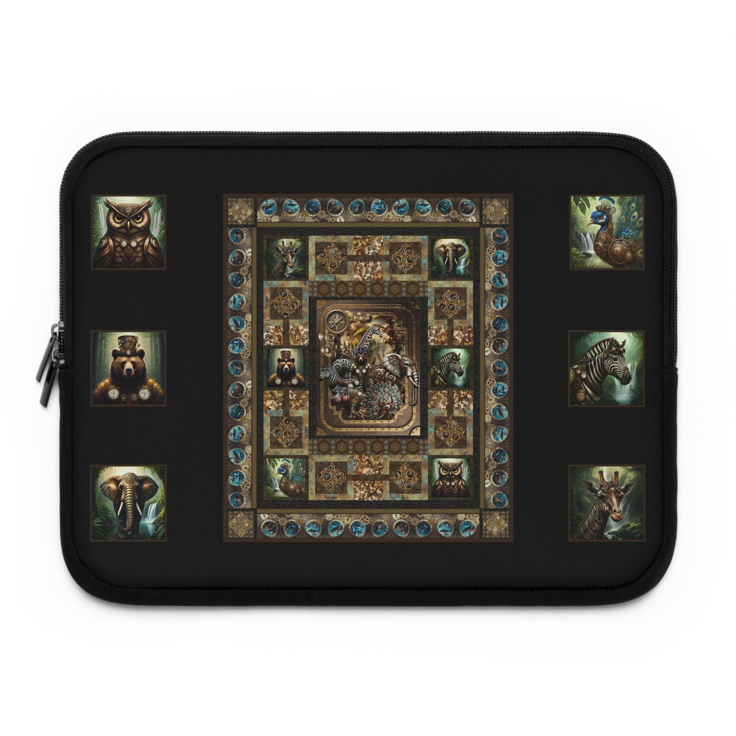 Laptop Sleeve (Sizes: 13", 15", 17"):  Steampunk Menagerie [Animals-Plus]