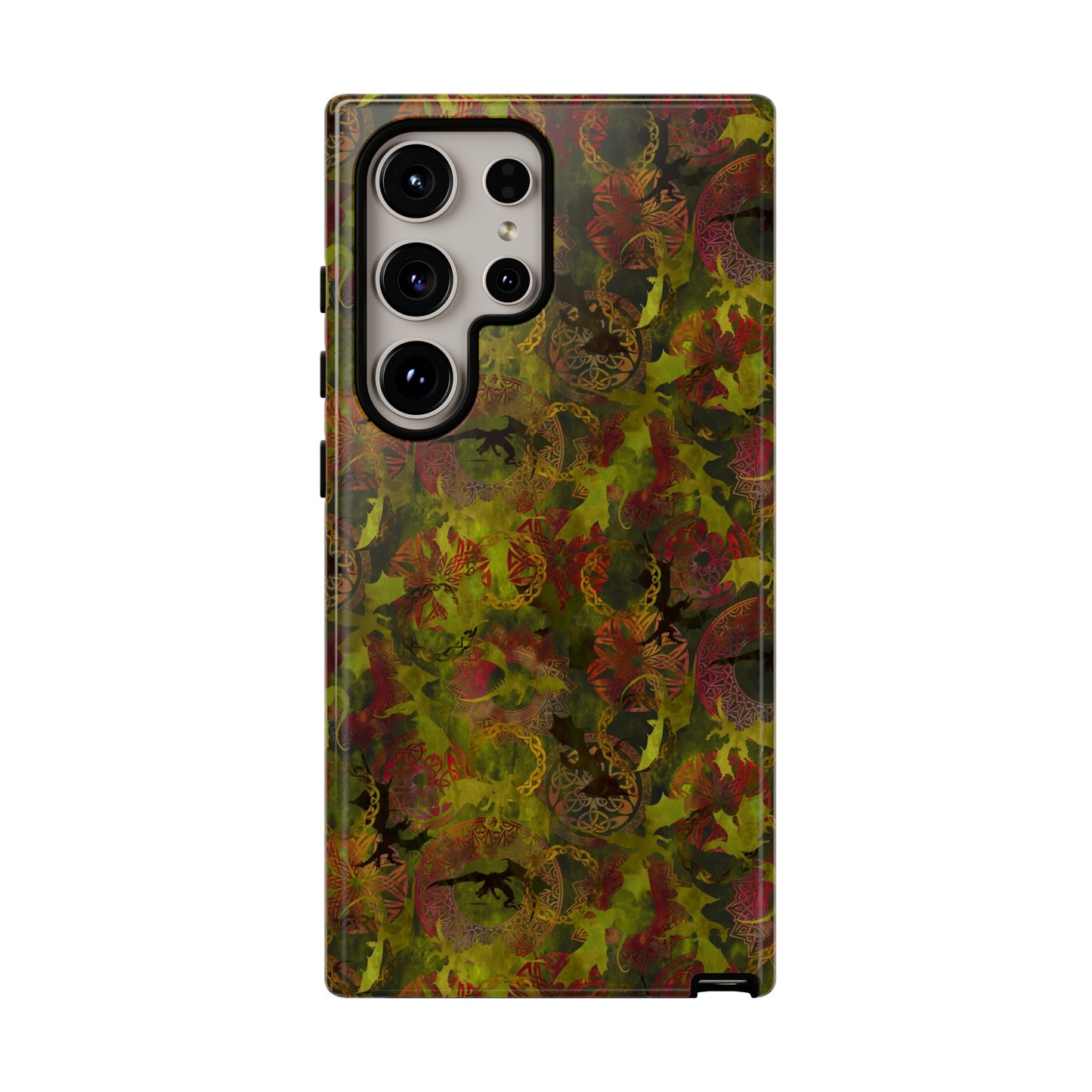 Samsung Galaxy Series Tough Case-Phone Case: Dragons [Green Panel]