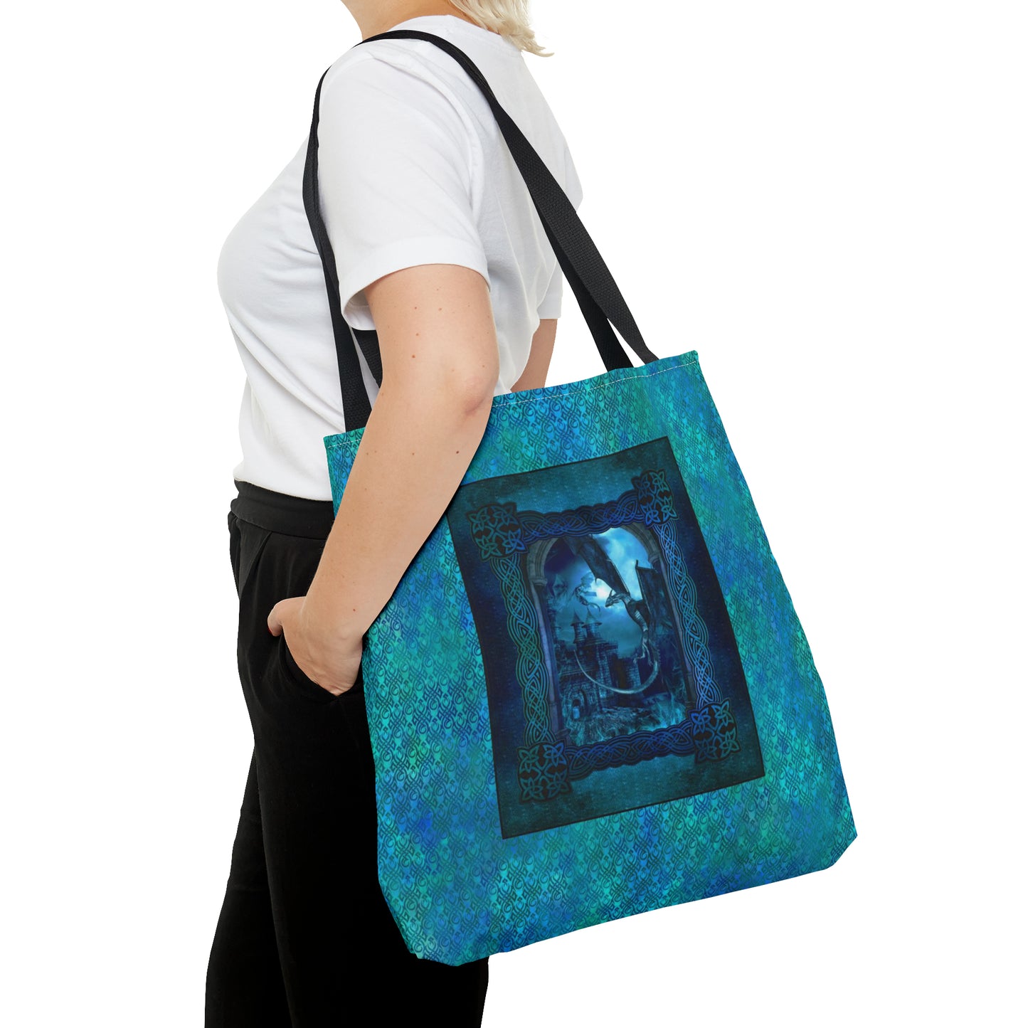 Tote Bag:  large-18x18;  "Dragons" [Blue Fury Panel]