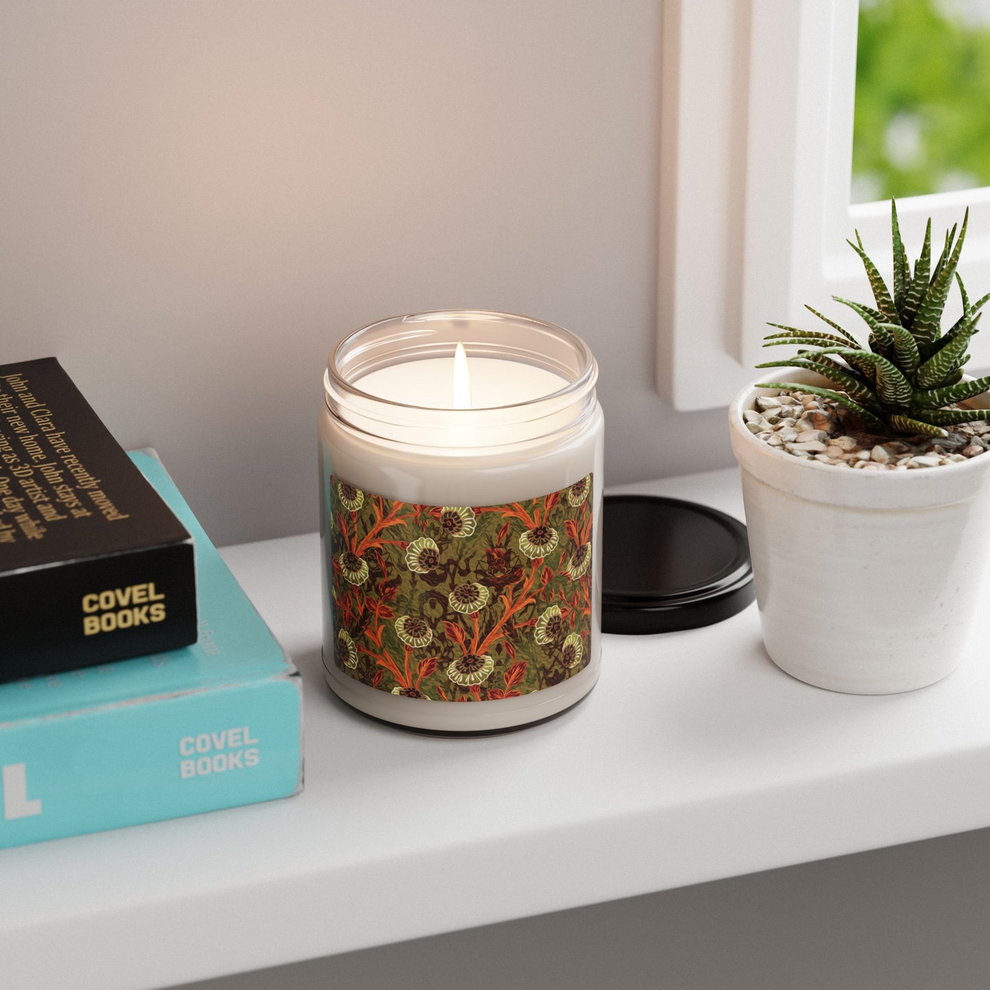 Scented Soy Candle:  Pastiche [Orange/Brown Dandelions]