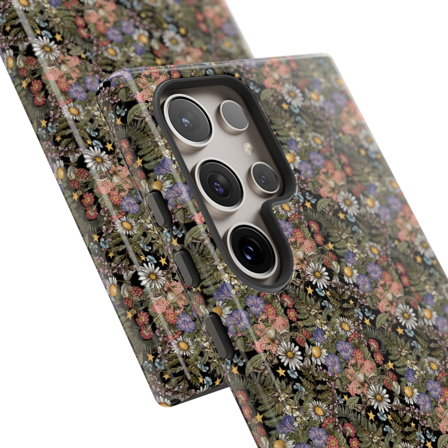 Samsung Galaxy Series Tough Case-Phone Case:  The Sun, The Moon, And The Stars [Celestial Flowers]