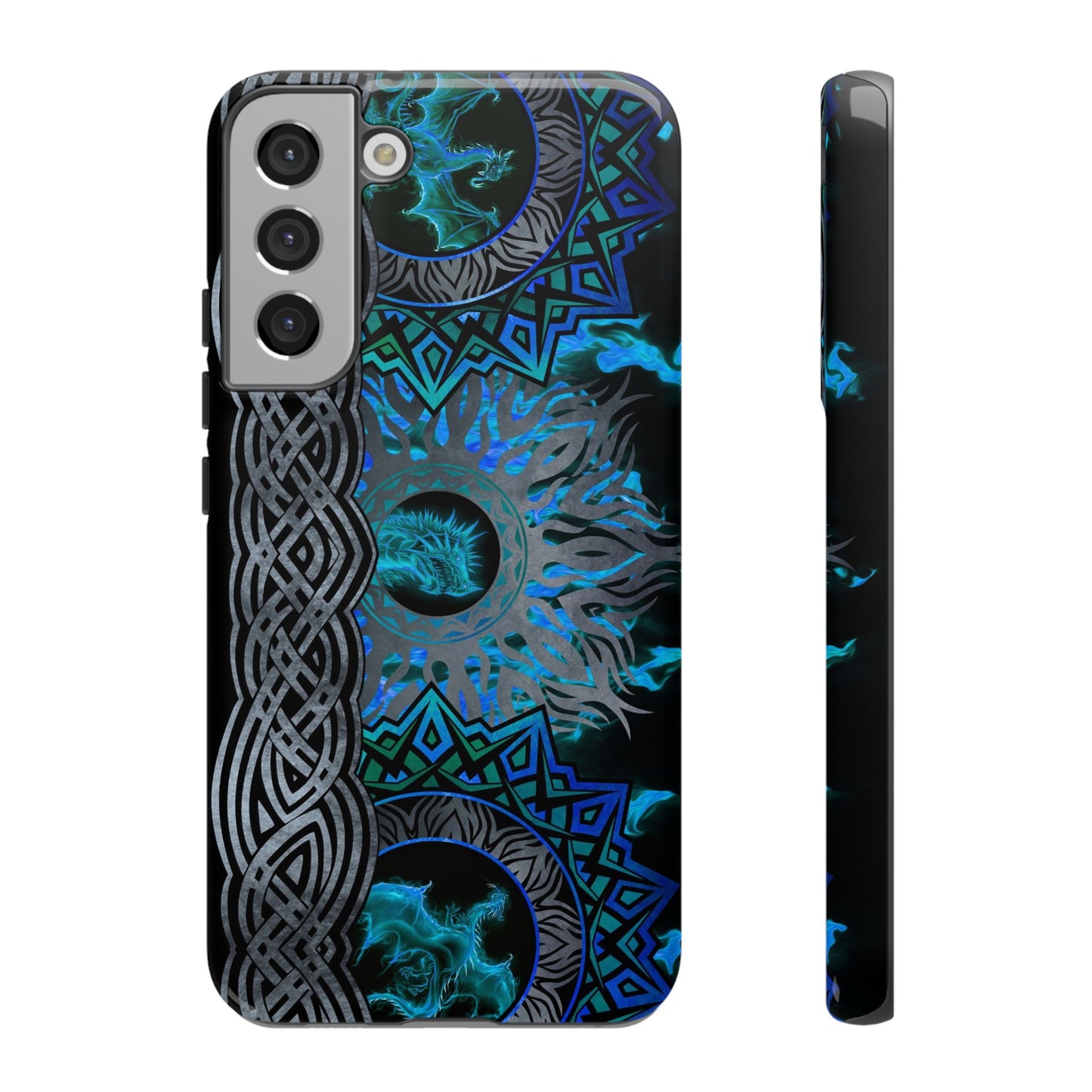 Samsung Galaxy S22 - Tough Case-Phone Case:  Dragons [Blue Fury]