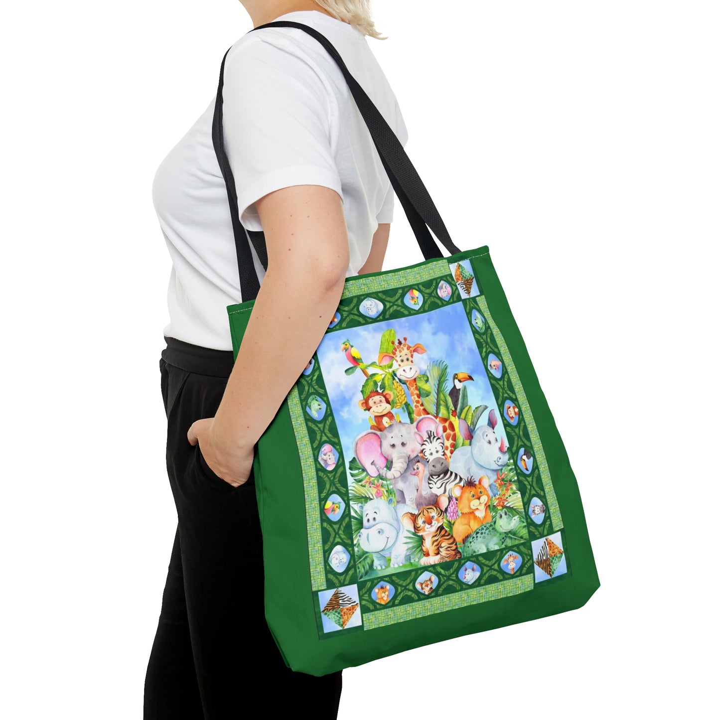 Tote Bag:  large-18x18;  "Jungle Friends" [Panel]