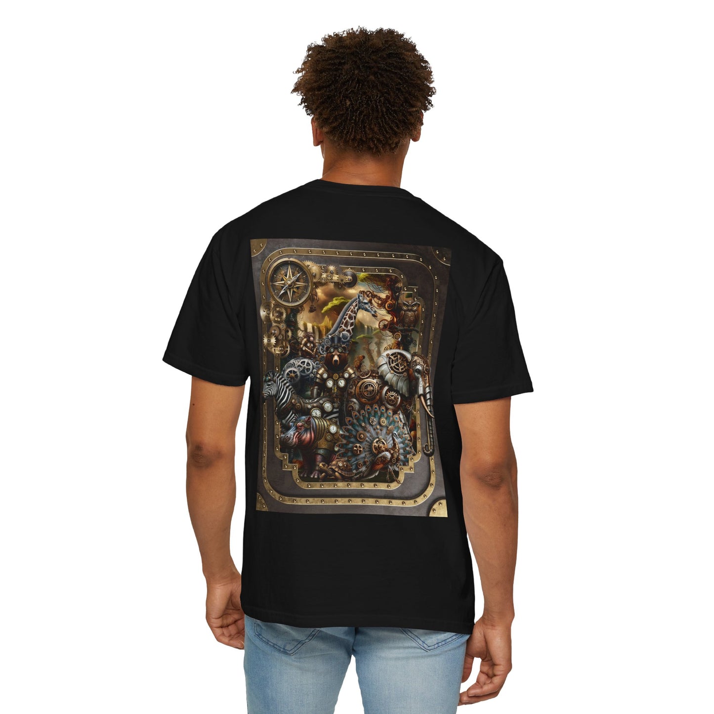 Unisex Heavy Cotton Tee:  "Steampunk Menagerie" [Animals]