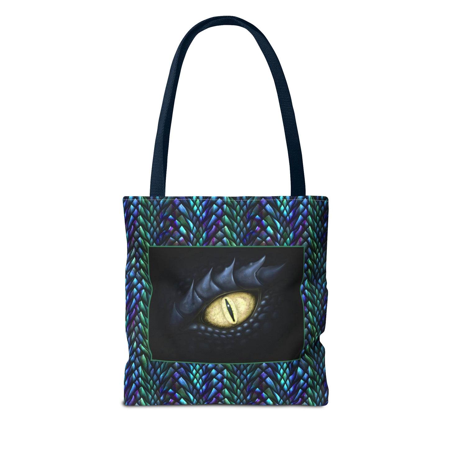 Tote Bag: large-18x18; "Dragons" [Sheen Scales 1-Black Eye W/White]