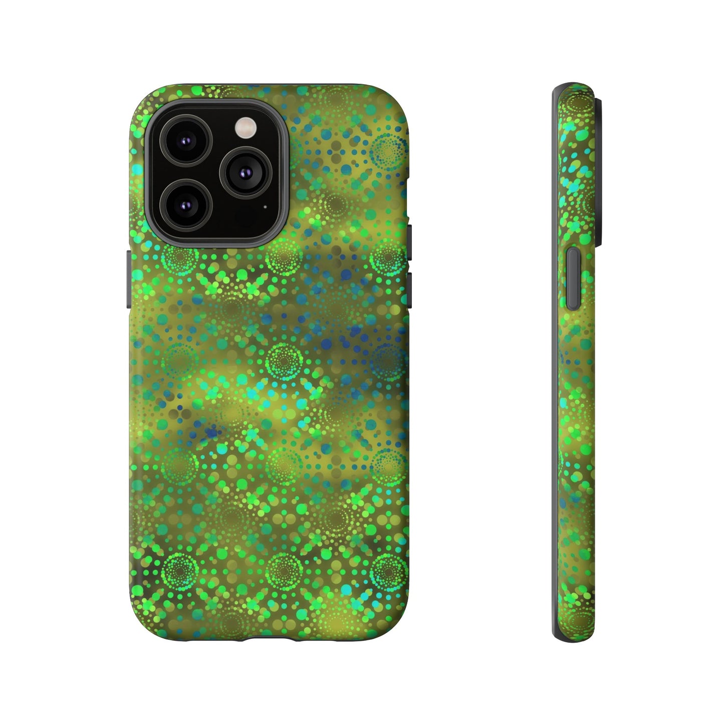 Apple I-Phone 14 (Series)-Tough Case-Phone Case: Dreamscapes [Green Kaleidoscopes]