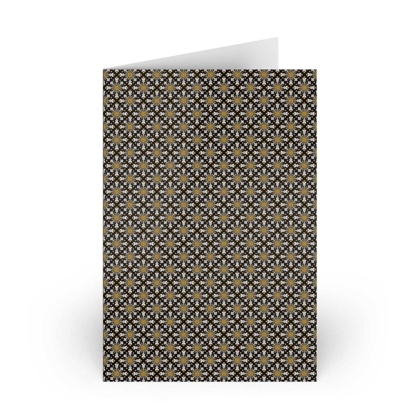 NOTE CARDS: CELESTIAL [STARBURSTS-BLACK/GOLD]