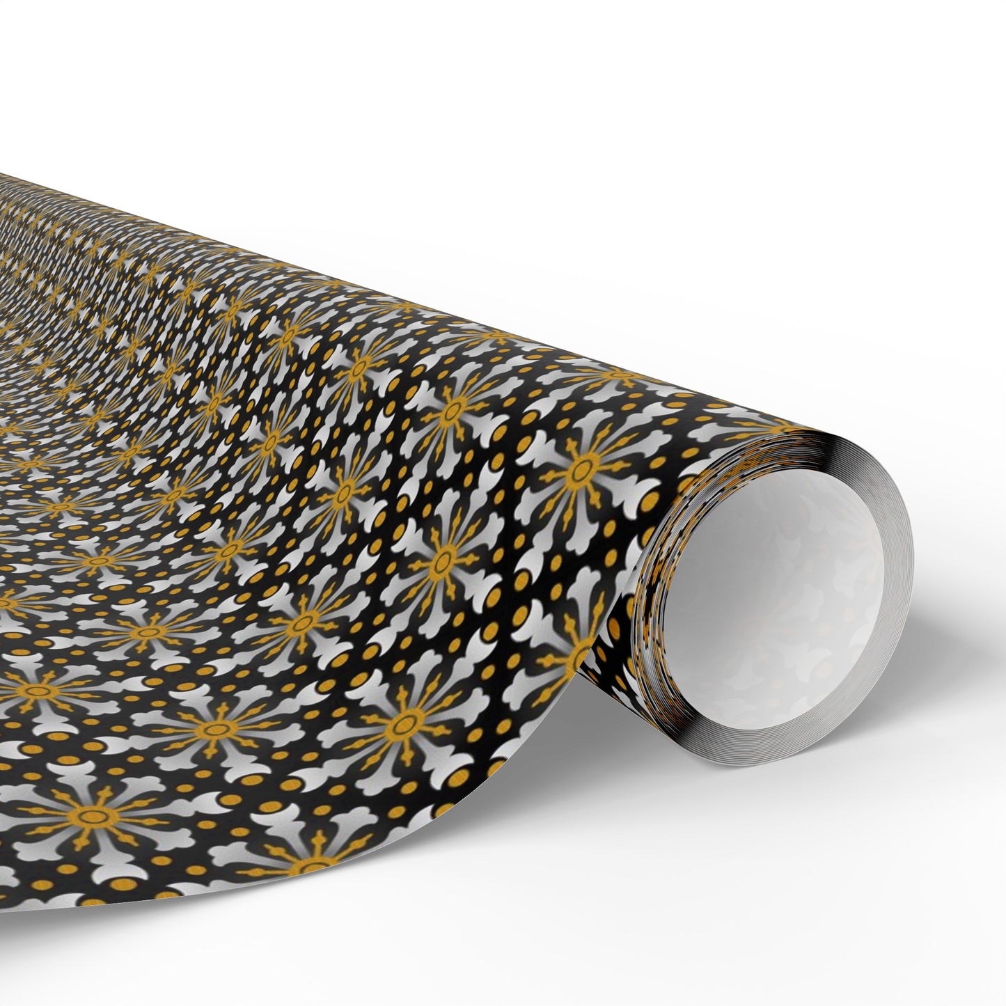 Wrapping Paper:  Celestial [Black/Gold Starbursts]