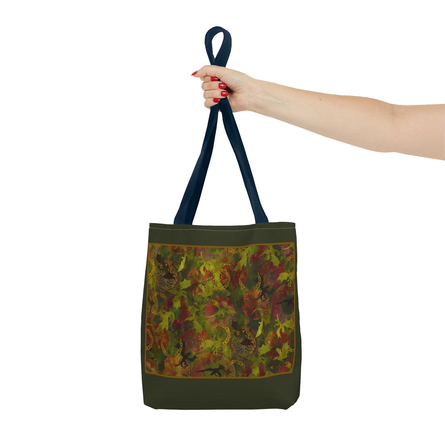 Tote Bag:  large-18x18;  "Dragons" [Green Panel]