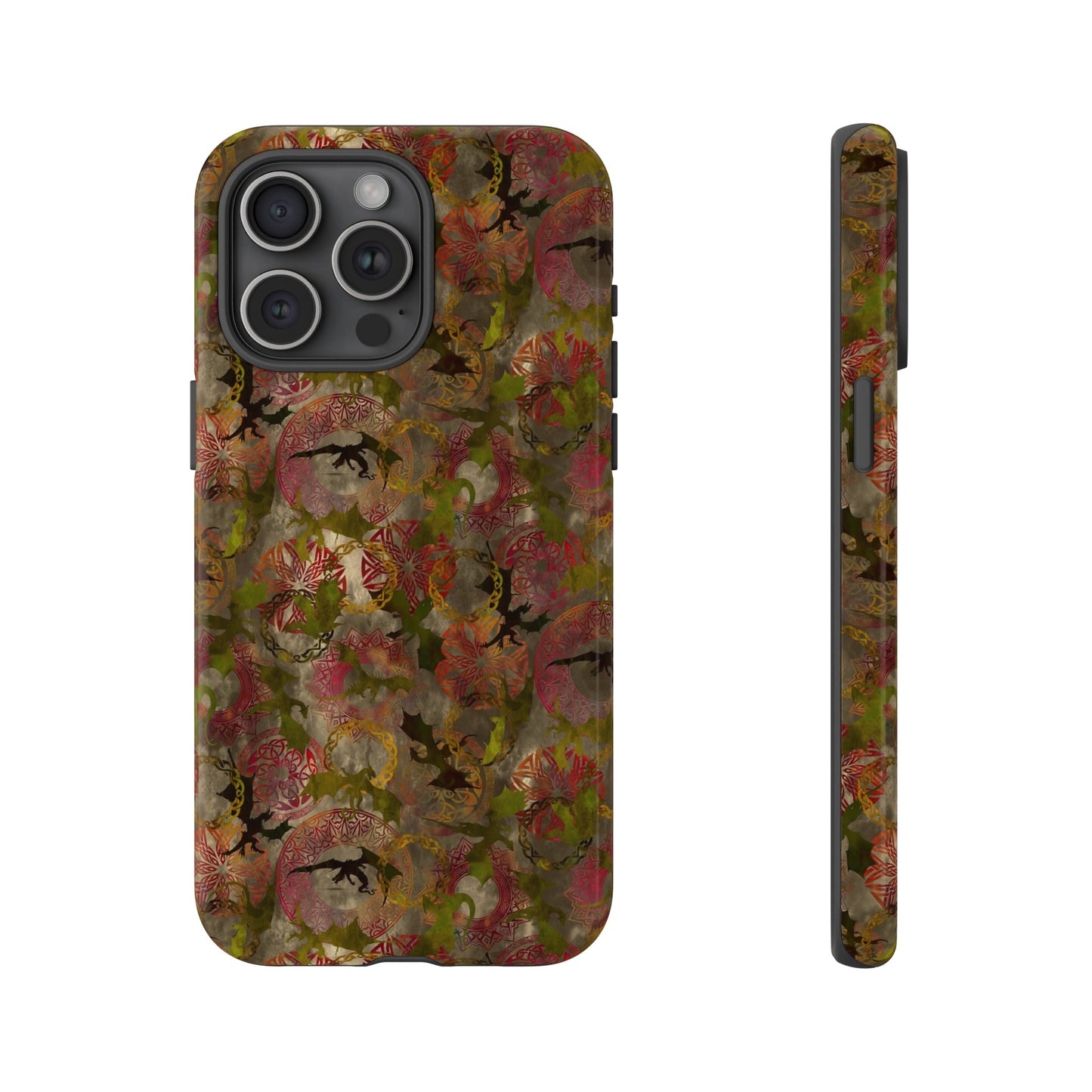 Apple I-Phone 15 Tough Case-Phone Case:  Dreamscapes [Bright Flowers]