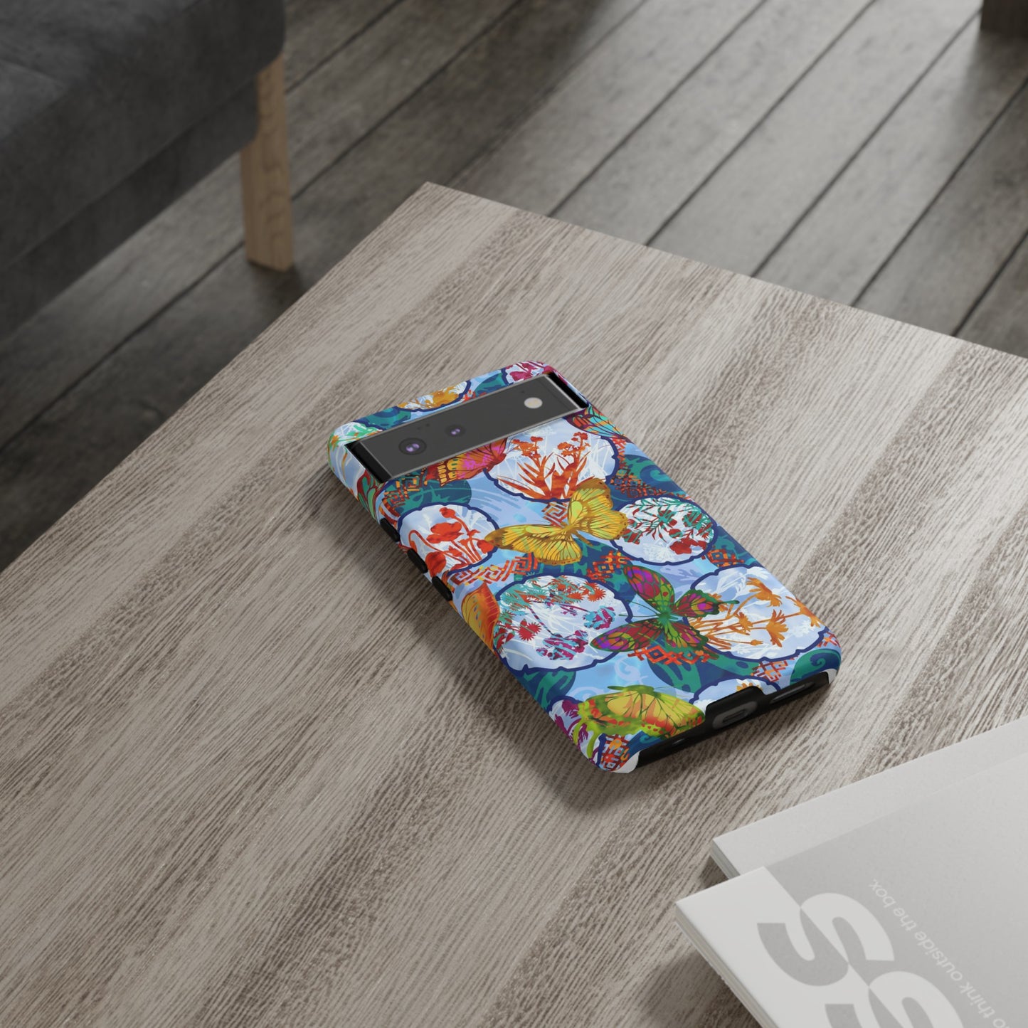 Android Google Pixel (Series) Tough Case-Phone Case:  Dreamscapes [Light Blue Butterflies]