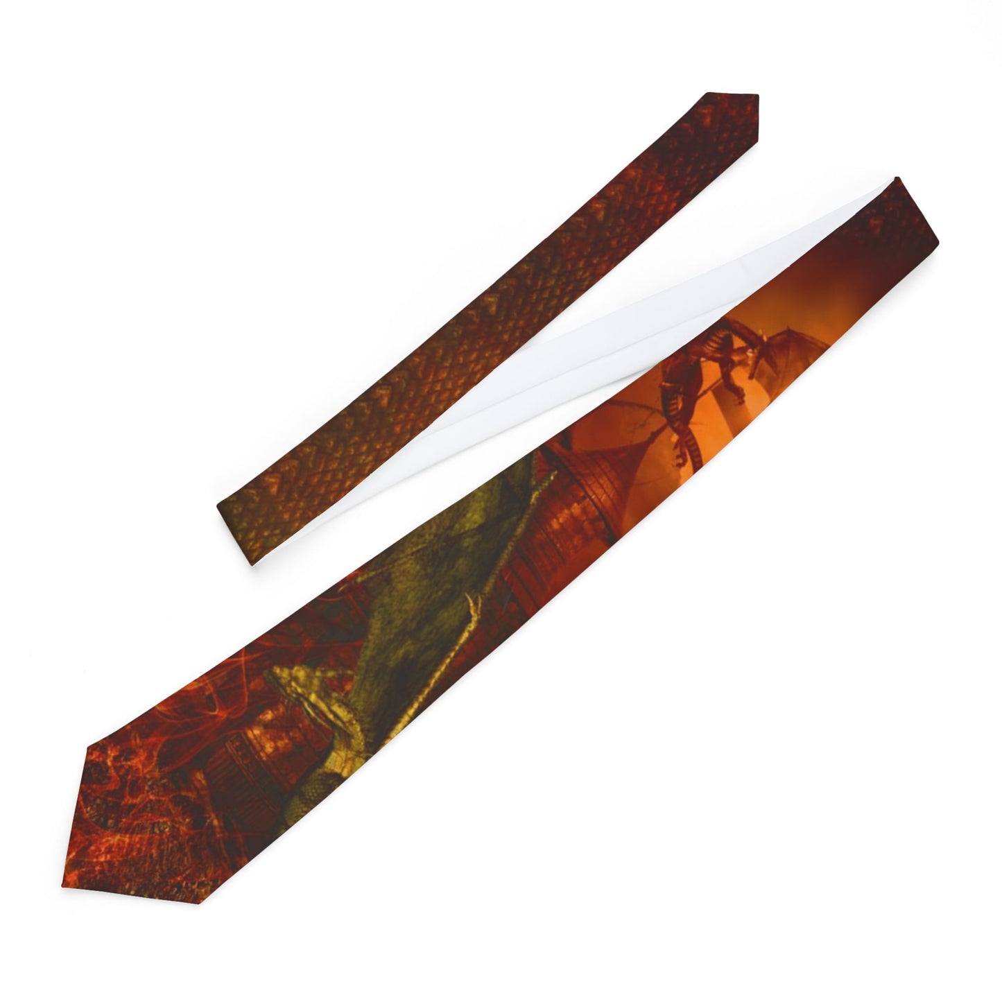 Men's Necktie:  Red Dragons-Panel