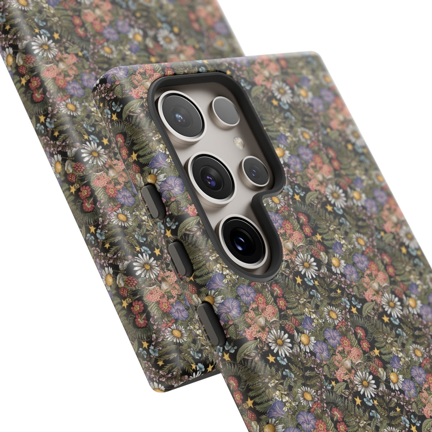 Samsung Galaxy Series Tough Case-Phone Case:  The Sun, The Moon, And The Stars [Celestial Flowers]