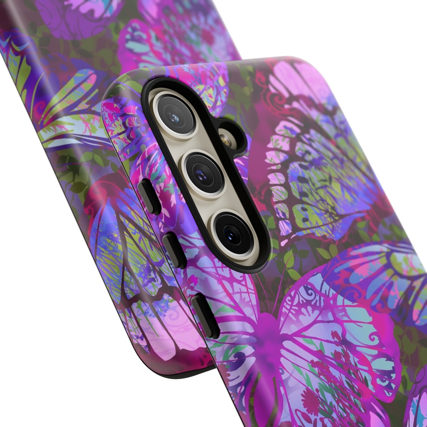 Samsung Galaxy Series Tough Case-Phone Case: Dragons [Dark Purple Butterflies]