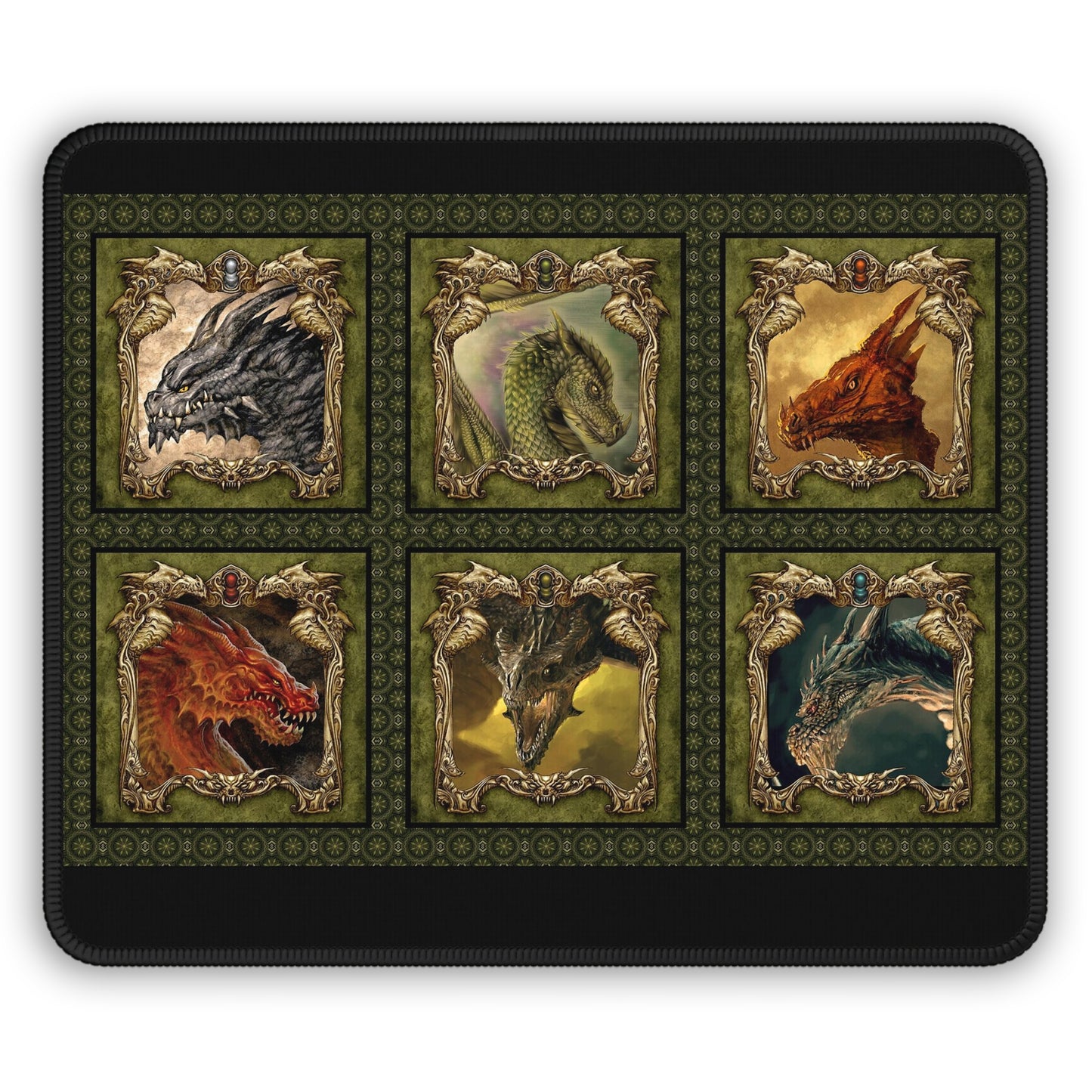 Mouse Pad-Gaming;  9x7 - "Dragons" [Dragon Heads]