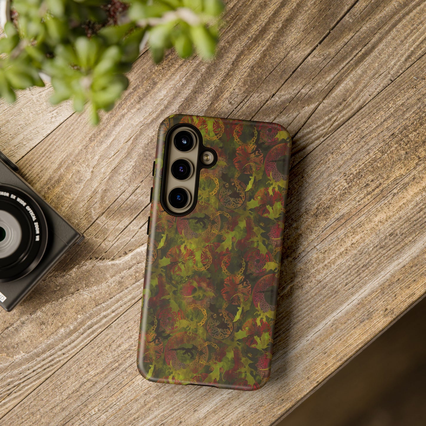 Samsung Galaxy Series Tough Case-Phone Case: Dragons [Green Panel]