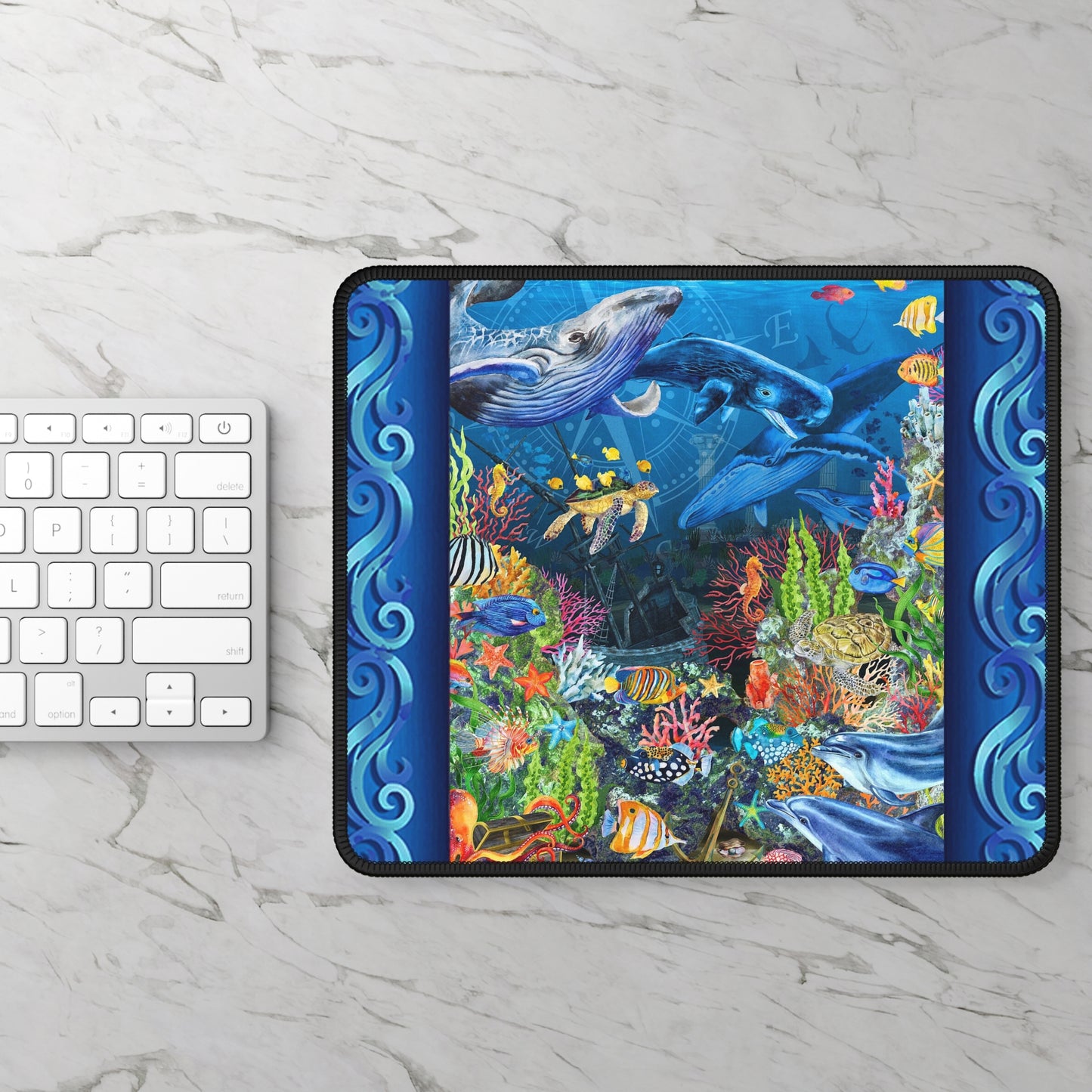 Mouse Pad-Gaming; 9x7 - "Calypso" [Sea Life Panel]