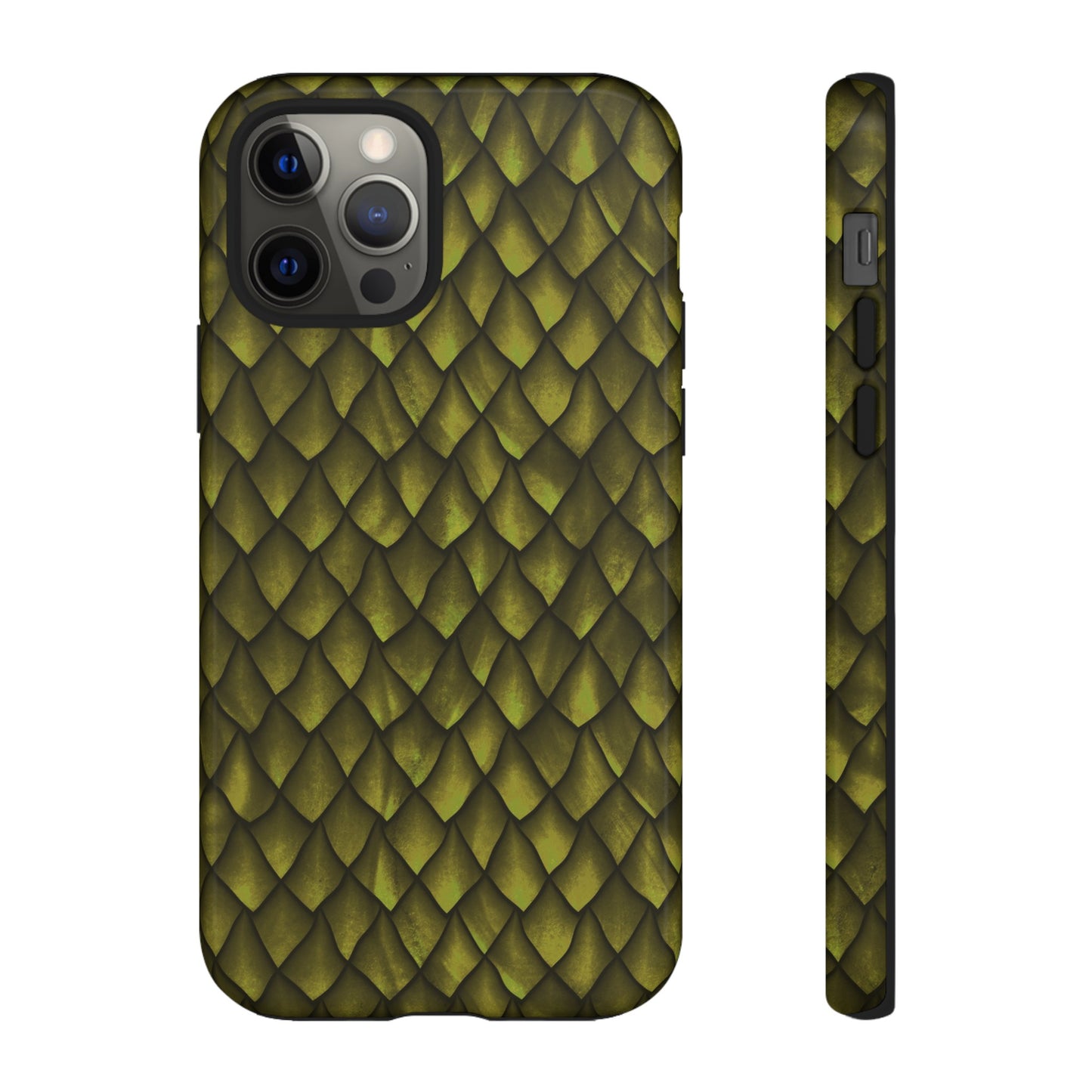 Apple I-Phone 12 (Series) Tough Case-Phone Case: Dragons [Green Scales]