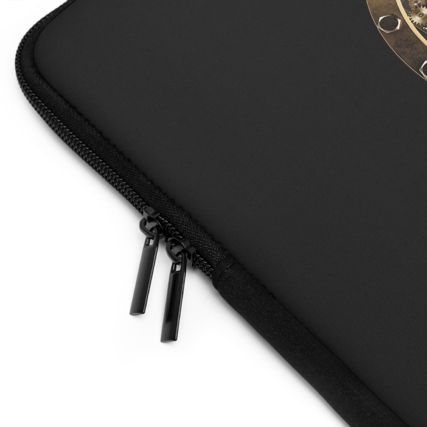 Steampunk Porthole Laptop Sleeve — Vintage Gear & Brass Robot Design