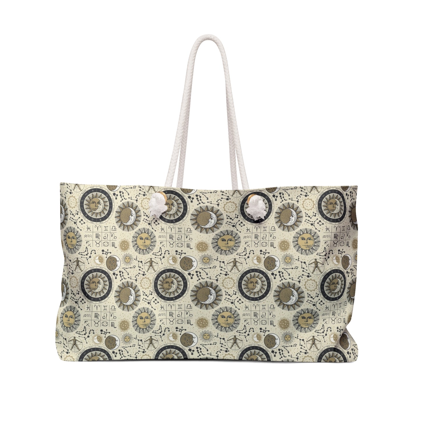 Weekender Tote Bag (Large):  The Sun, The Moon, And The Stars [Zodiac Symbols]