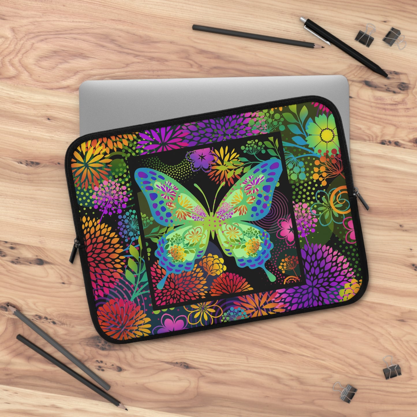 Laptop Sleeve  (Sizes:  13", 15", 17") [Unusual Gardens-Butterfly 4].
