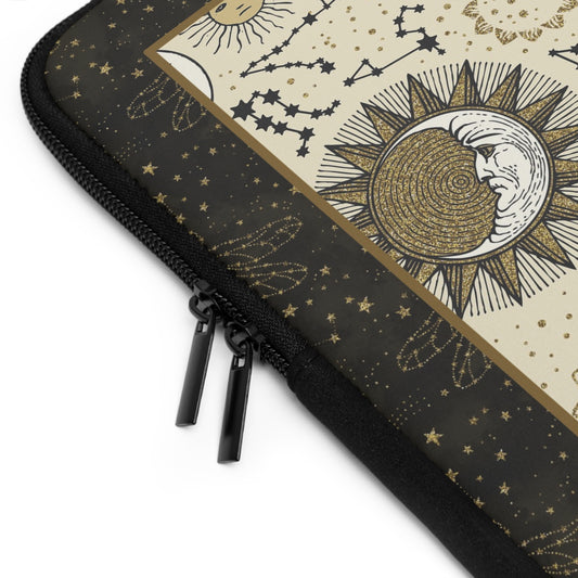 Laptop Sleeve:  [SUN-MOON-STARS]:  Dragonflies-Zodiac Panel