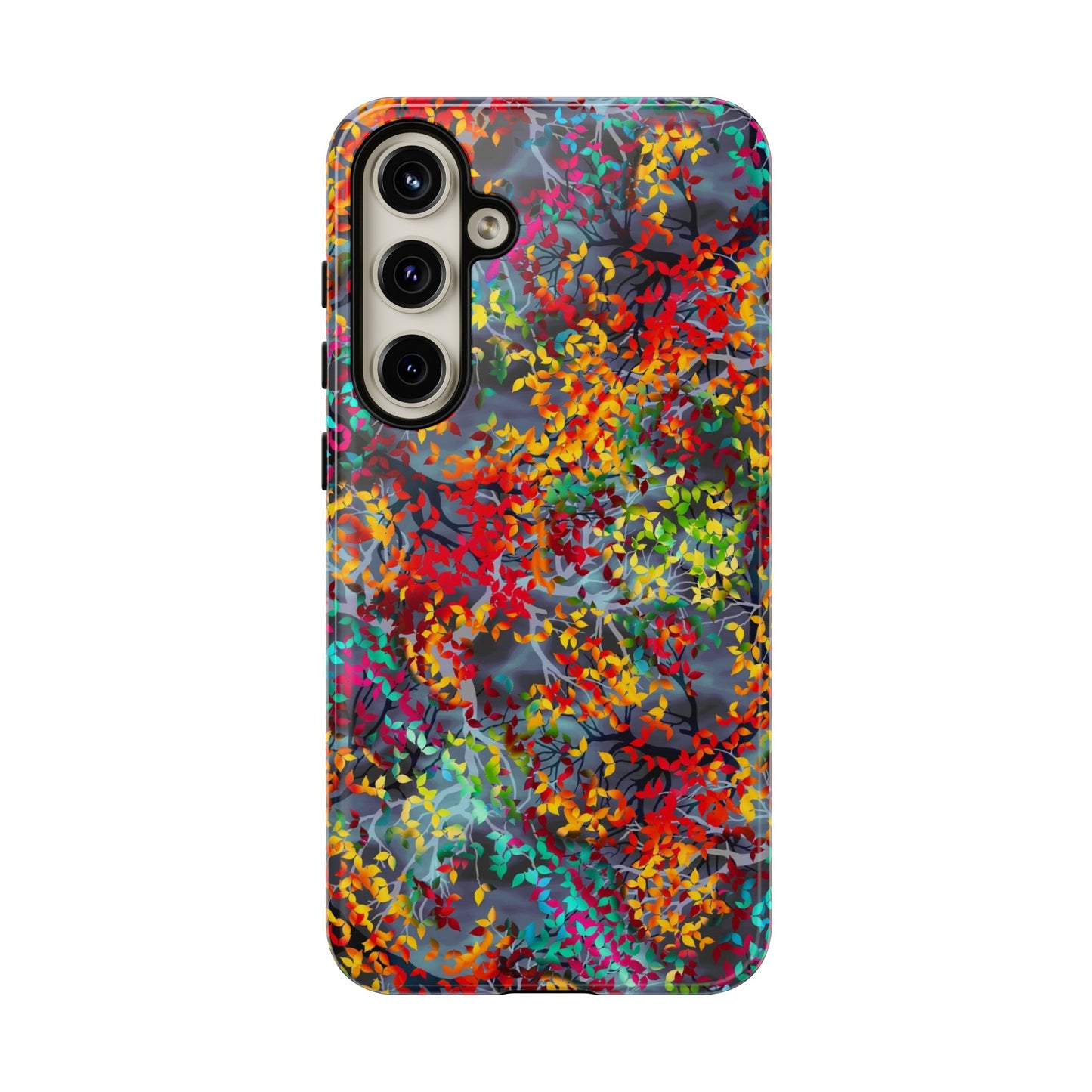 Samsung Galaxy Series Tough Case-Phone Case: Dreamscapes [Multi-Colored Leaves-Dark]