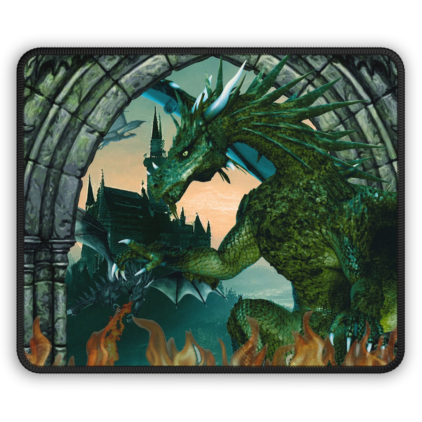 Mouse Pad-Gaming;  9x7:  Emerald Dragon [Dagon Panel]
