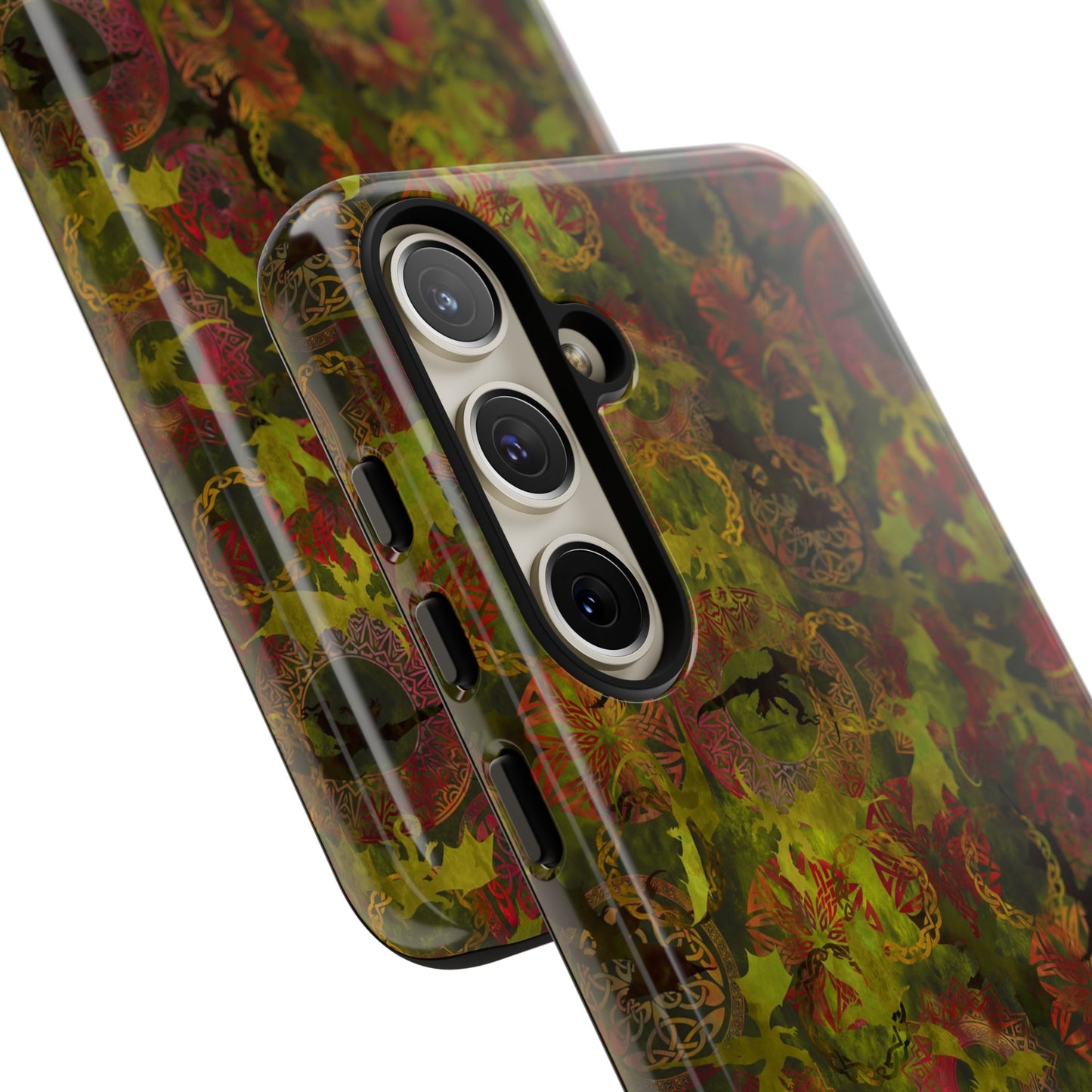 Samsung Galaxy Series Tough Case-Phone Case: Dragons [Green Panel]