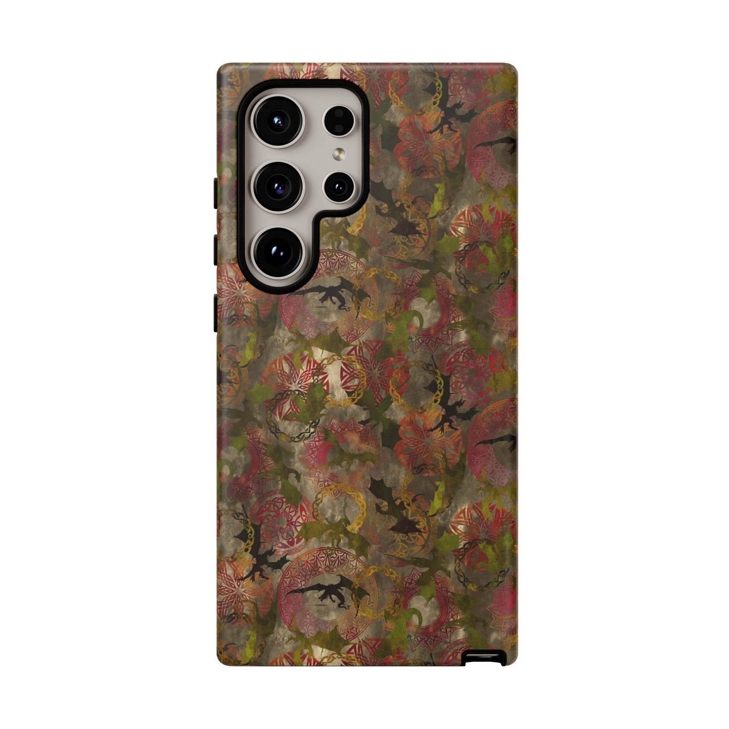 Samsung Galaxy Series Tough Case-Phone Case: Dragons [Light Green Panel]